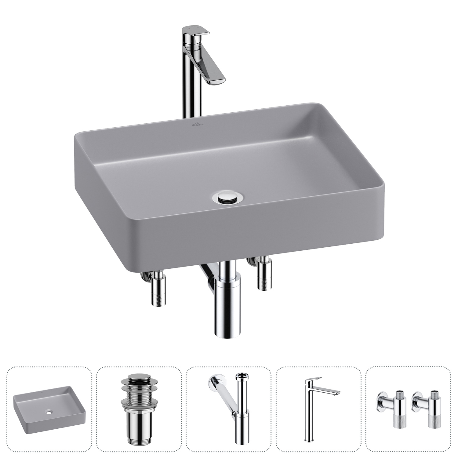 Изображение товара Раковина Wellsee freedom 2.0 20214534R 51см, комплект 5 в 1