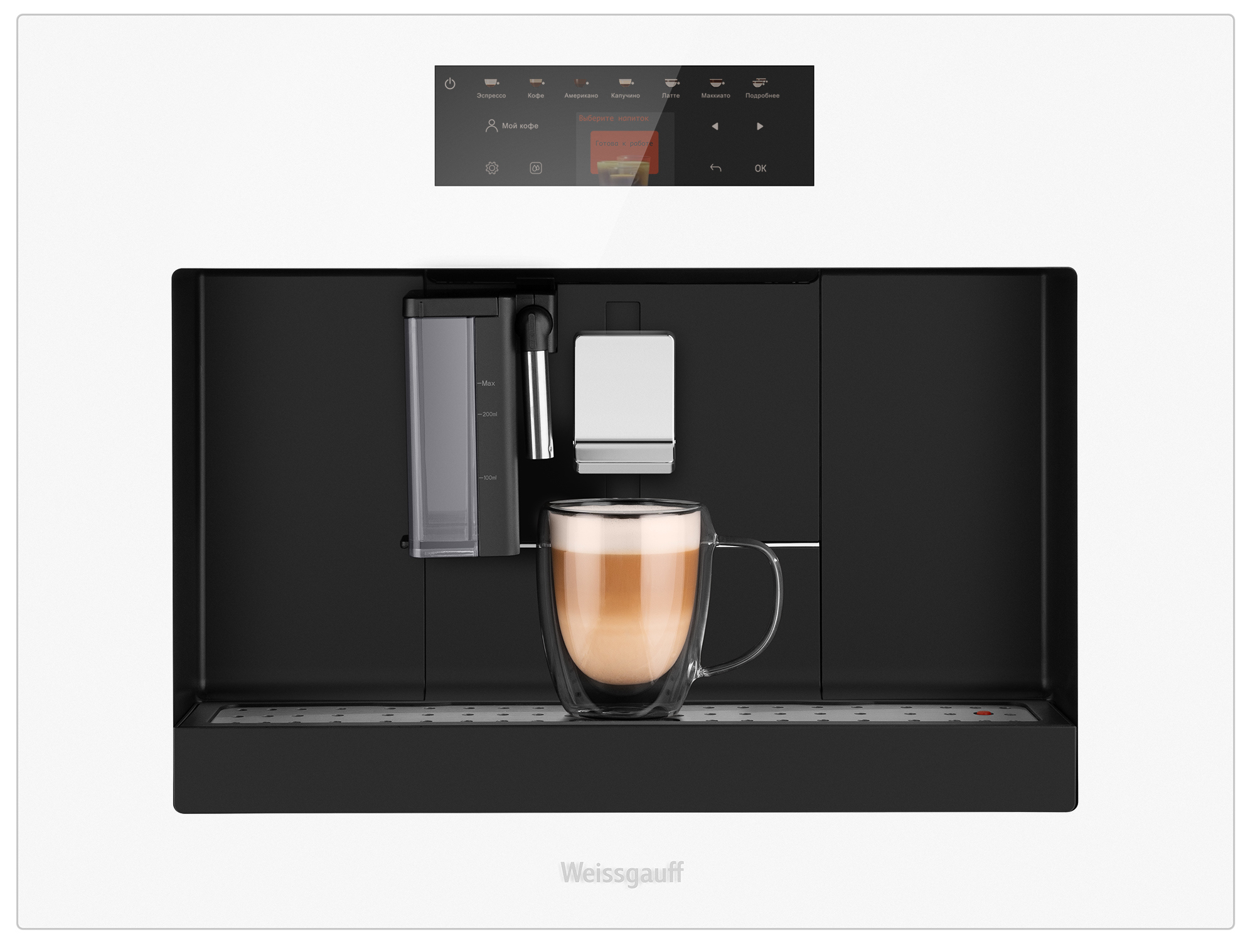 Изображение товара Встроенная кофемашина Weissgauff 59.5x44.5x44 см цвет белый