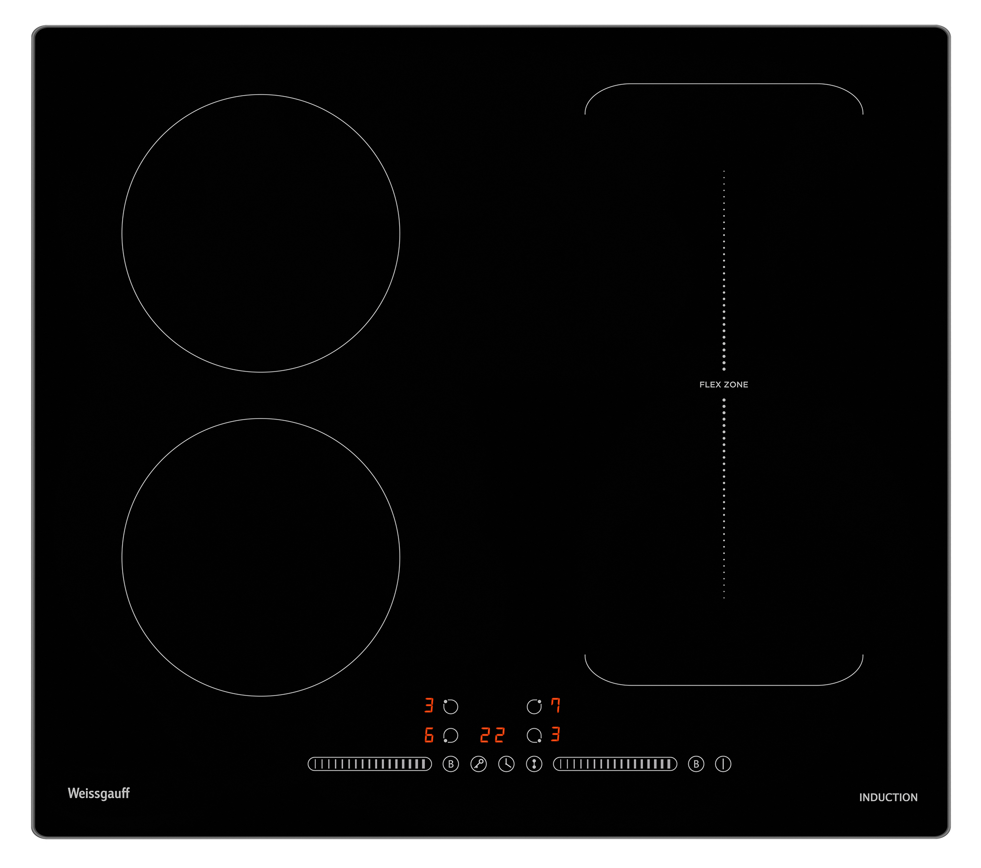 Изображение товара Индукционная варочная панель Weissgauff HI 643 BY 4 конфорки стеклокерамика черная
