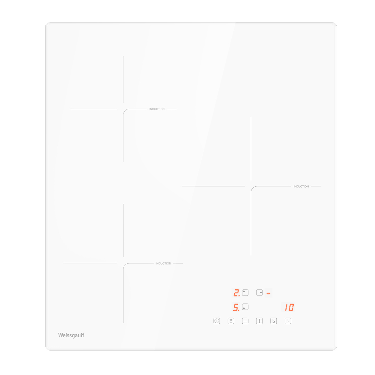 Изображение товара Индукционная варочная панель Weissgauff HI 430 WA Cross 45 см 3 конфорки цвет белый
