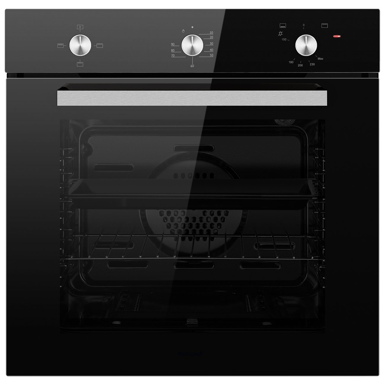 Изображение товара Духовой шкаф Weissgauff WGO 706 Black Glass 59.5х58.4х55 см цвет черный