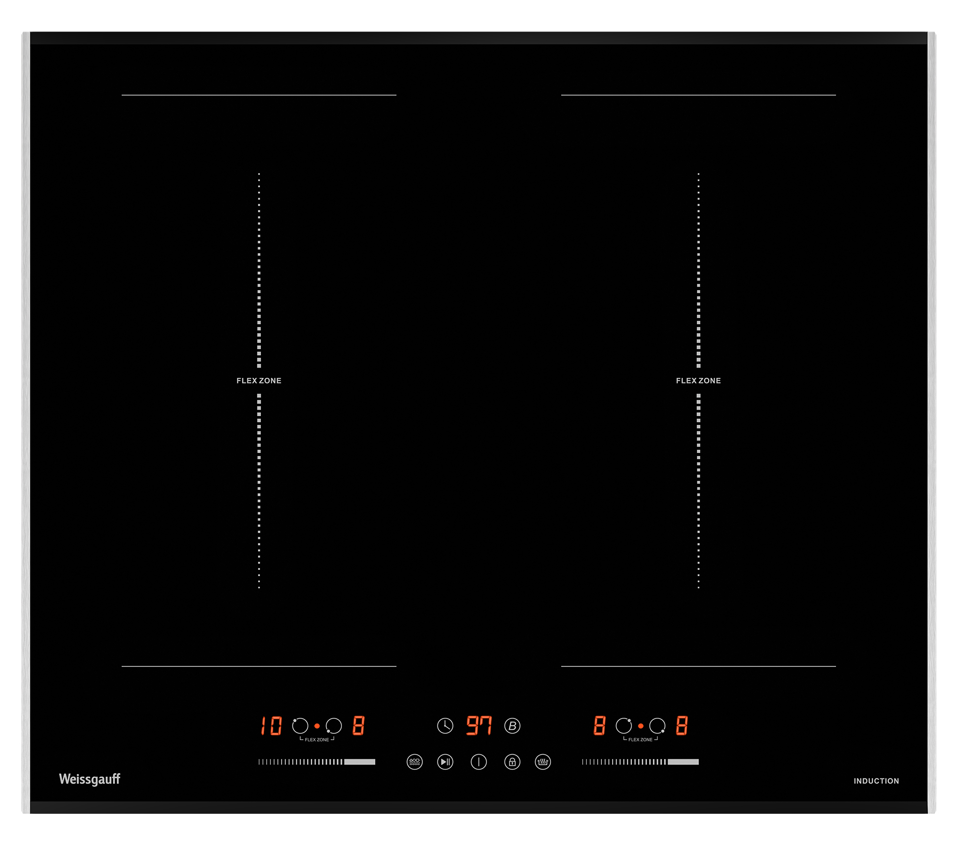 Изображение товара Индукционная варочная панель Weissgauff HI 642 BFZG 60 см 4 конфорки цвет черный