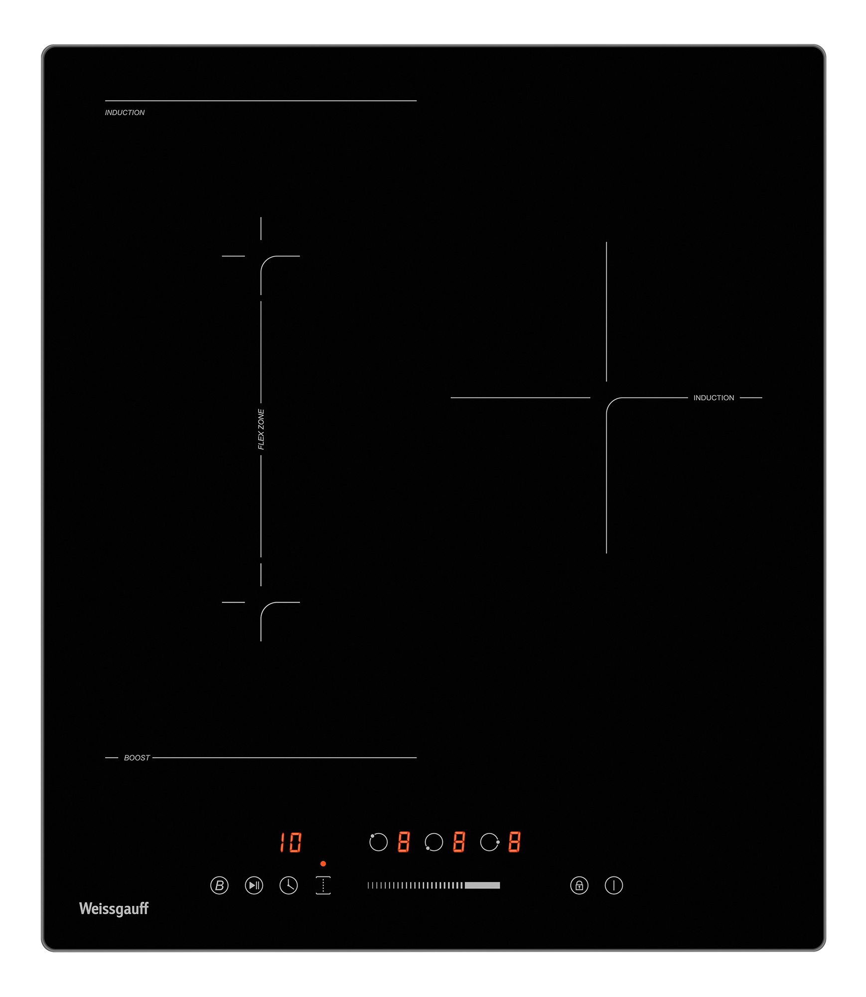 Изображение товара Индукционная варочная панель Weissgauff HI 430 BFZ 45 см 3 конфорки