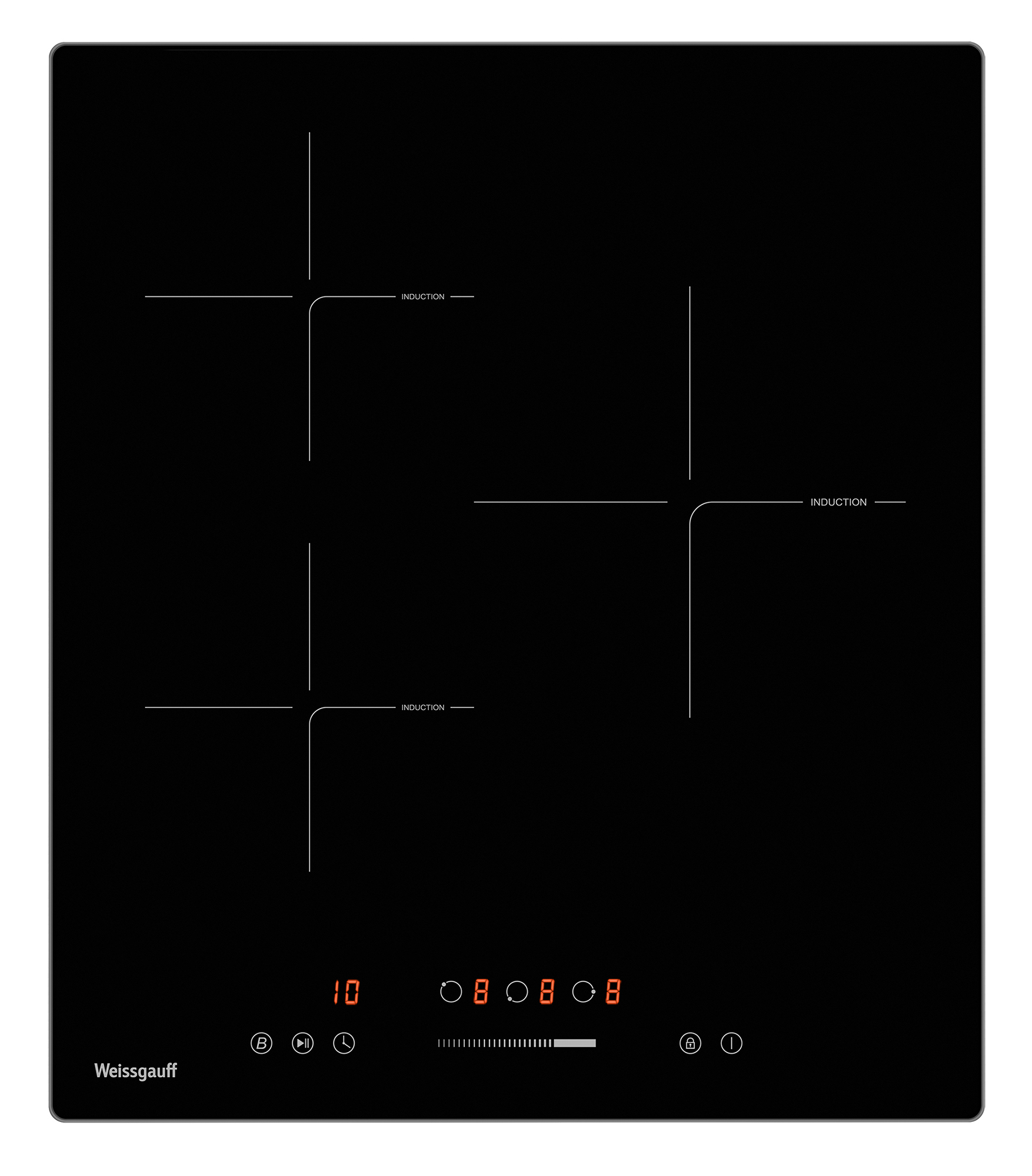 Изображение товара Индукционная варочная панель Weissgauff HI 430 BSC 3 конфорки 45 см