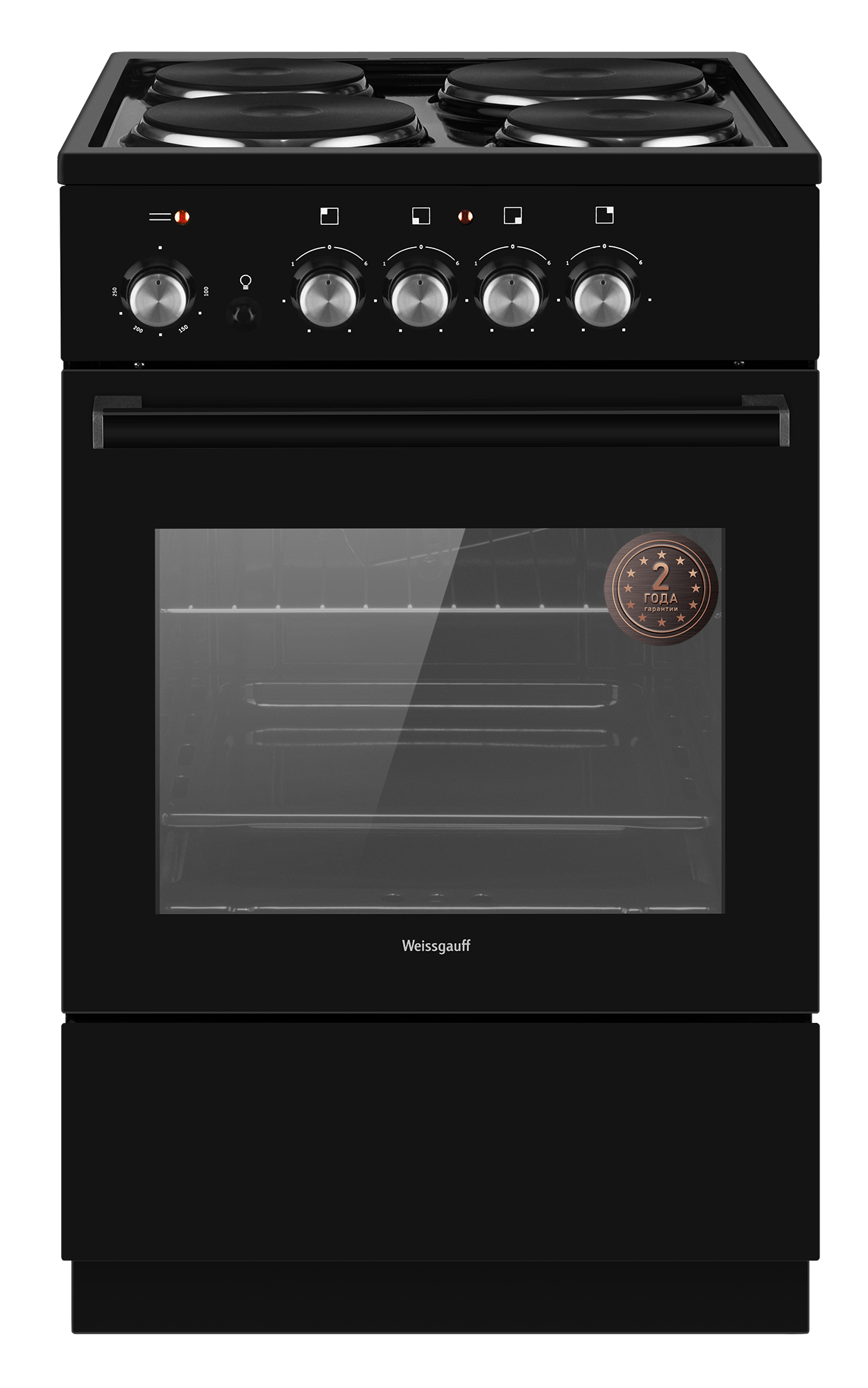 Изображение товара Электрическая плита с духовкой Weissgauff WES E2V00 BS черного цвета