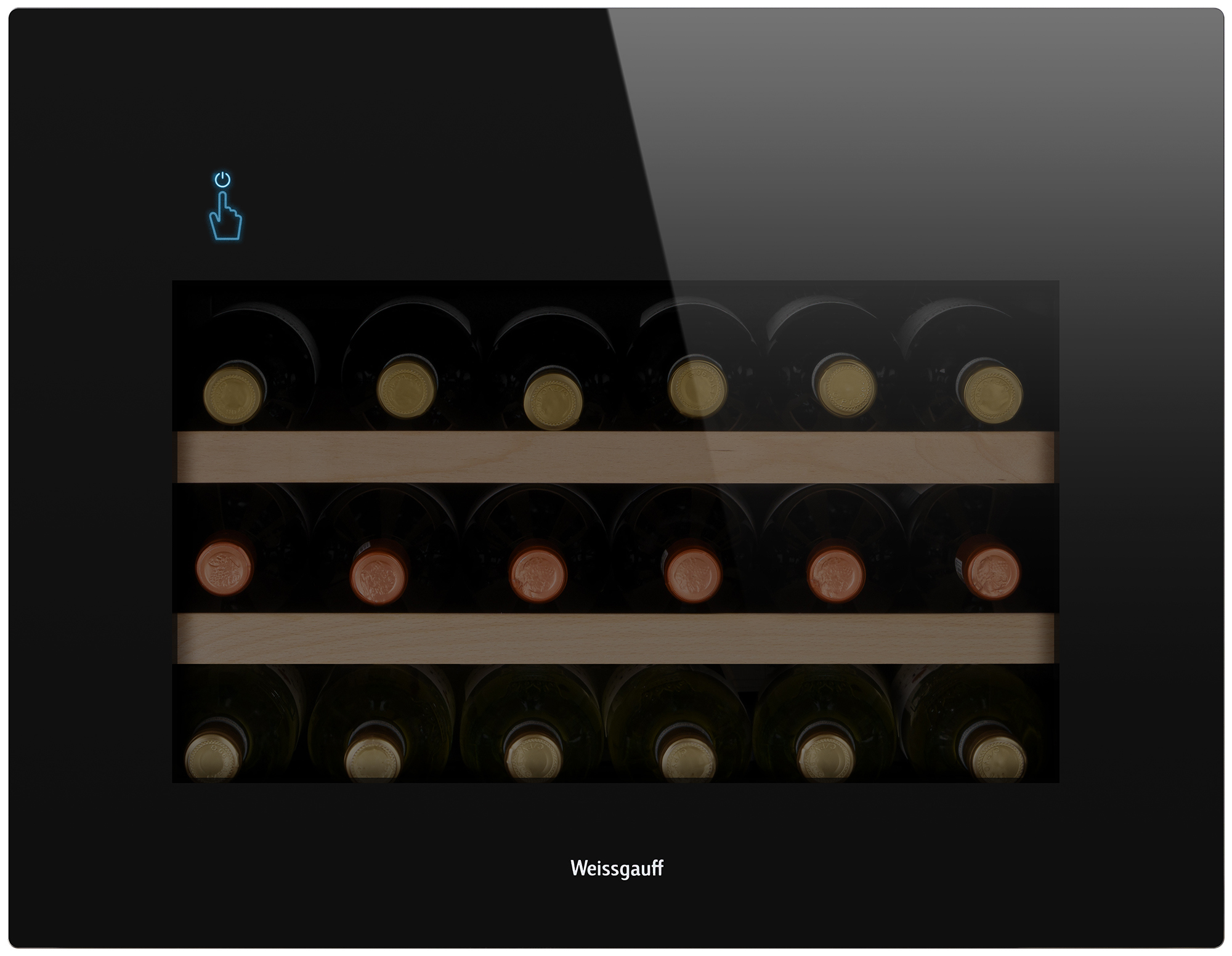 Изображение товара Винный шкаф Weissgauff 59x45.50x56.30 см 28 бутылок цвет черный