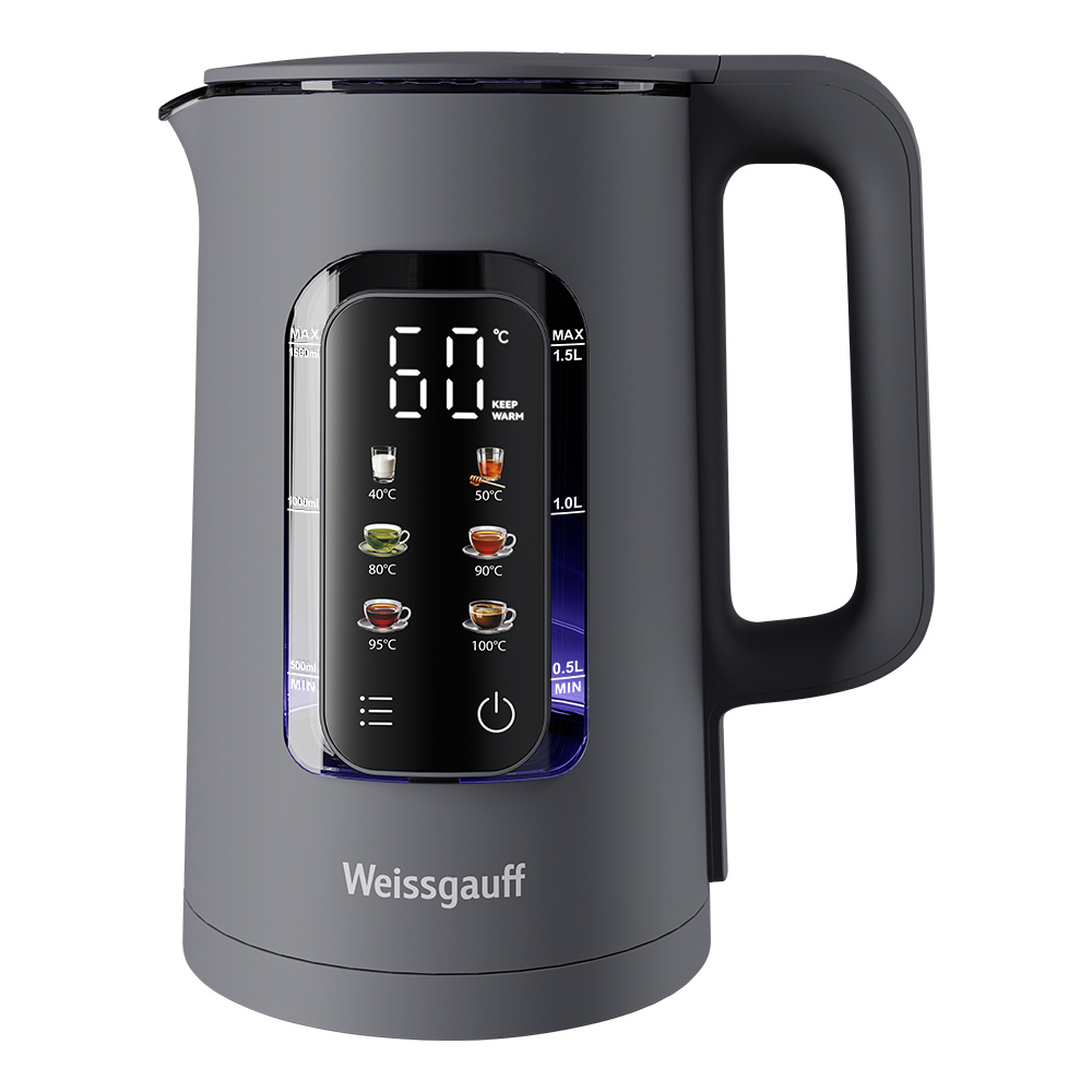 Изображение товара Чайник 1.5 л Weissgauff WK 1500 Dt Touch BodyCool пластик цвет темно-серый