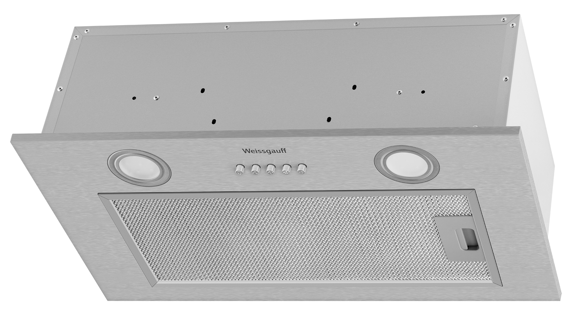 Изображение товара Вытяжка Weissgauff 600 PB IX встроенная, серебристая с LED освещением