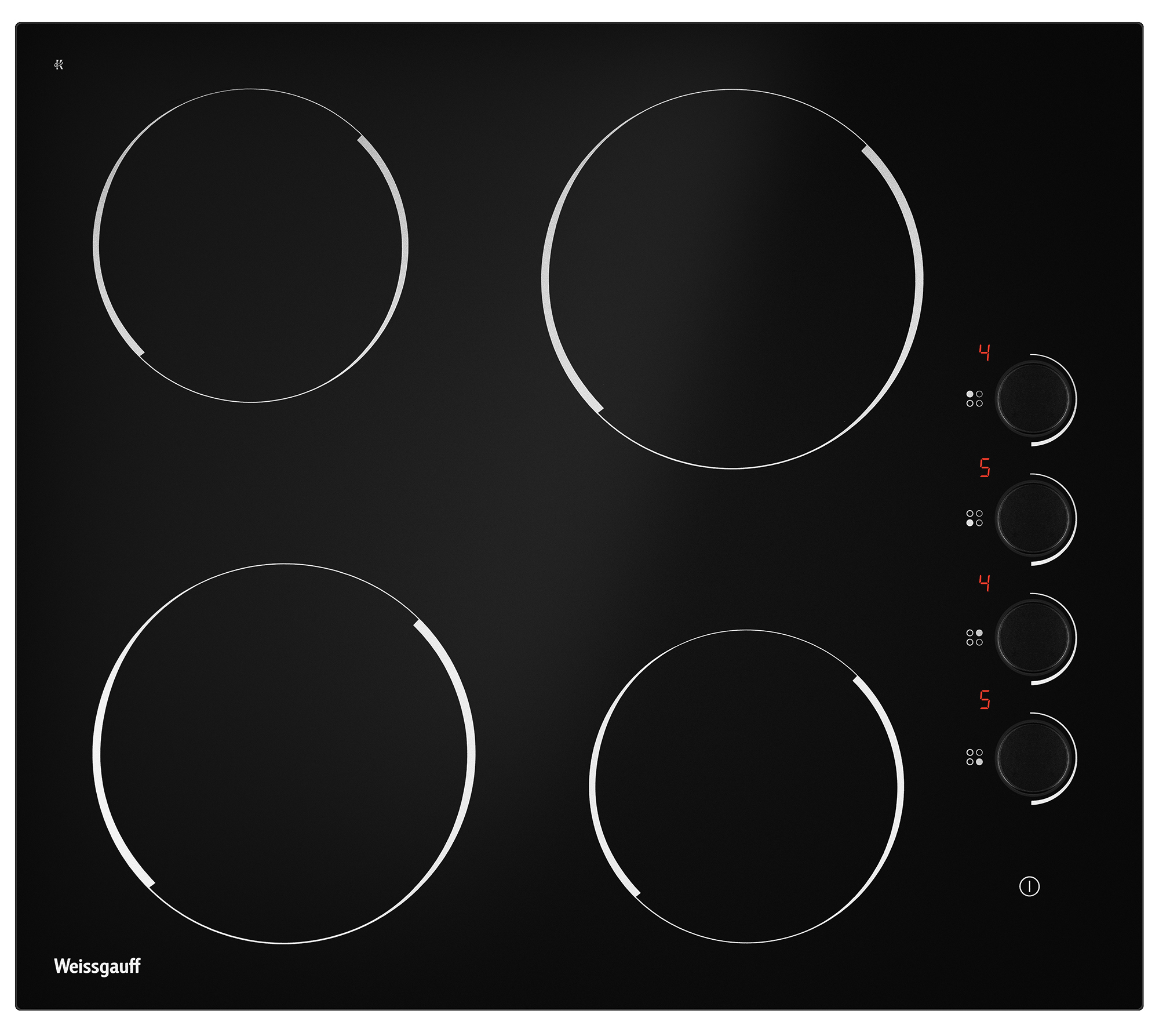 Изображение товара Электрическая варочная панель Weissgauff HV 640 BK 4 конфорки стеклокерамика