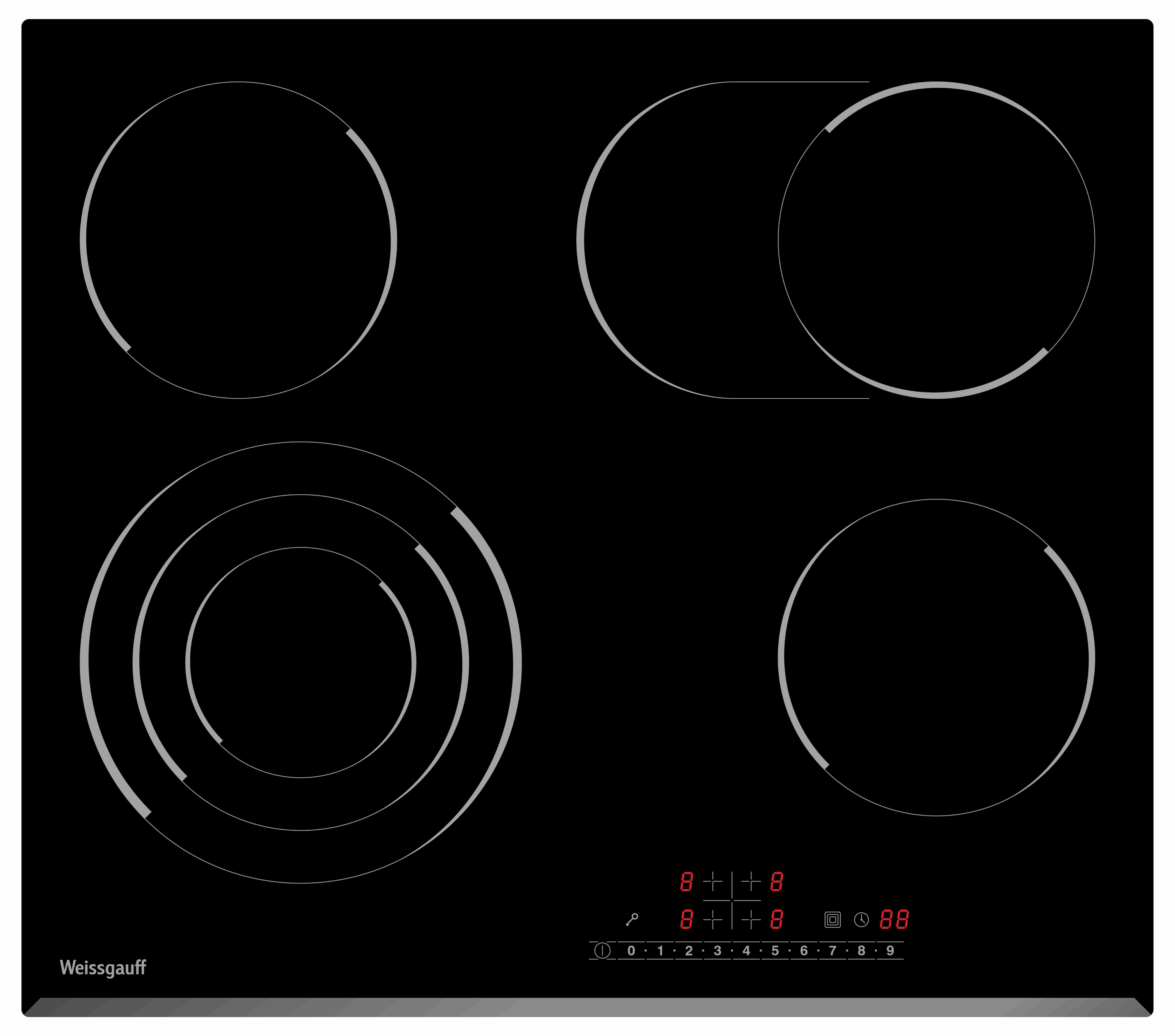 Изображение товара Электрическая варочная панель Weissgauff HV 643 BS 59 см 4 конфорки цвет черный