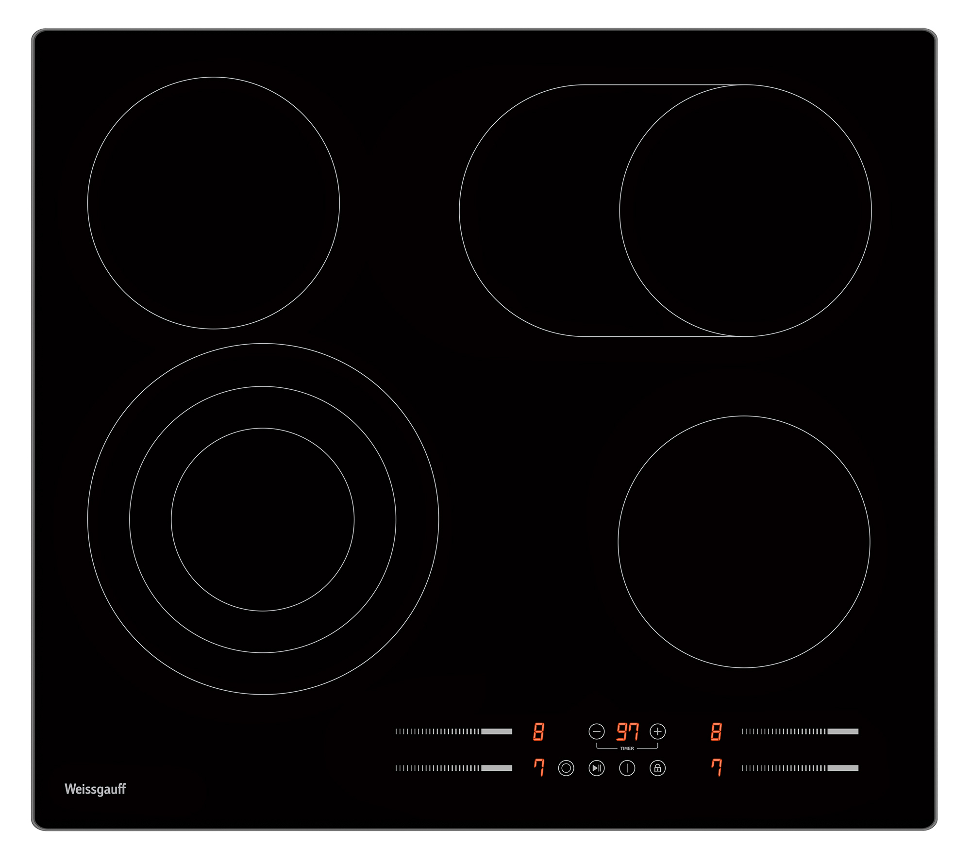 Изображение товара Стеклокерамическая варочная панель Weissgauff HV 643 BSG 59 см 4 конфорки