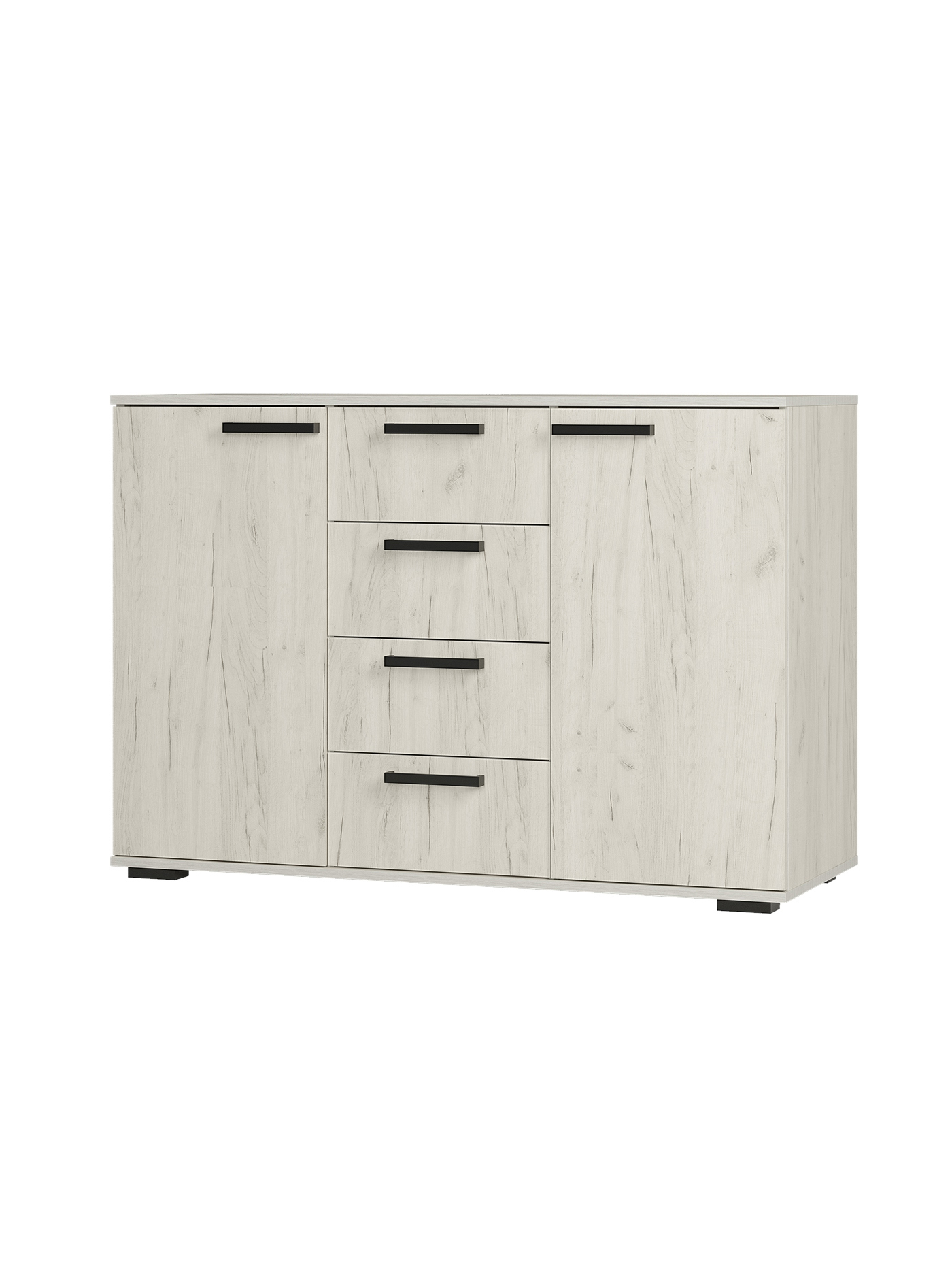 Изображение товара Комод BTS Стандарт-2 new УТ-00152268 с 4 ящиками и 2 дверцами, 120x46x82.8 см, дуб крафт белый