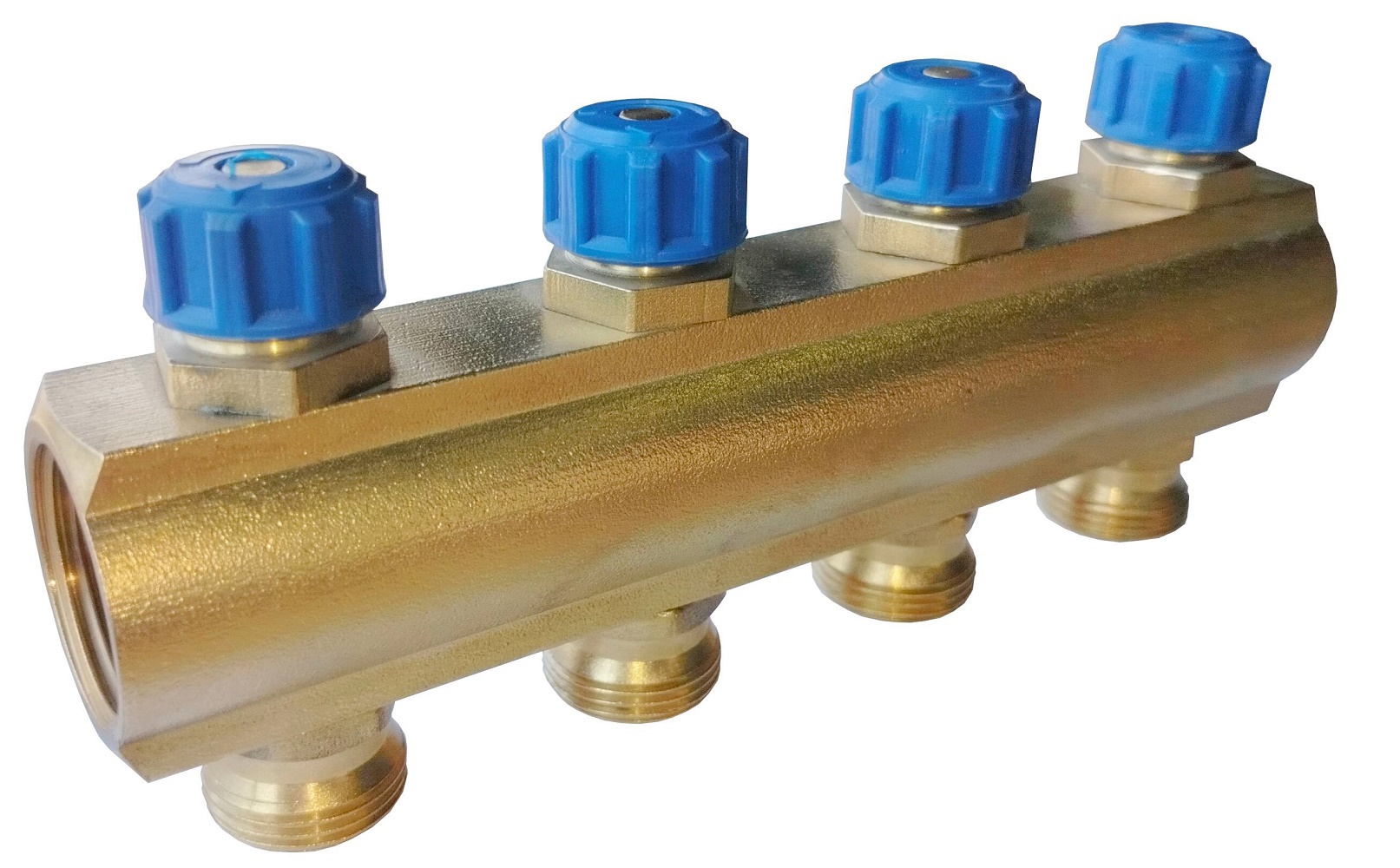 Изображение товара Коллектор распределительный Апогей 410428 4 выхода латунь 1"x3/4" евроконус