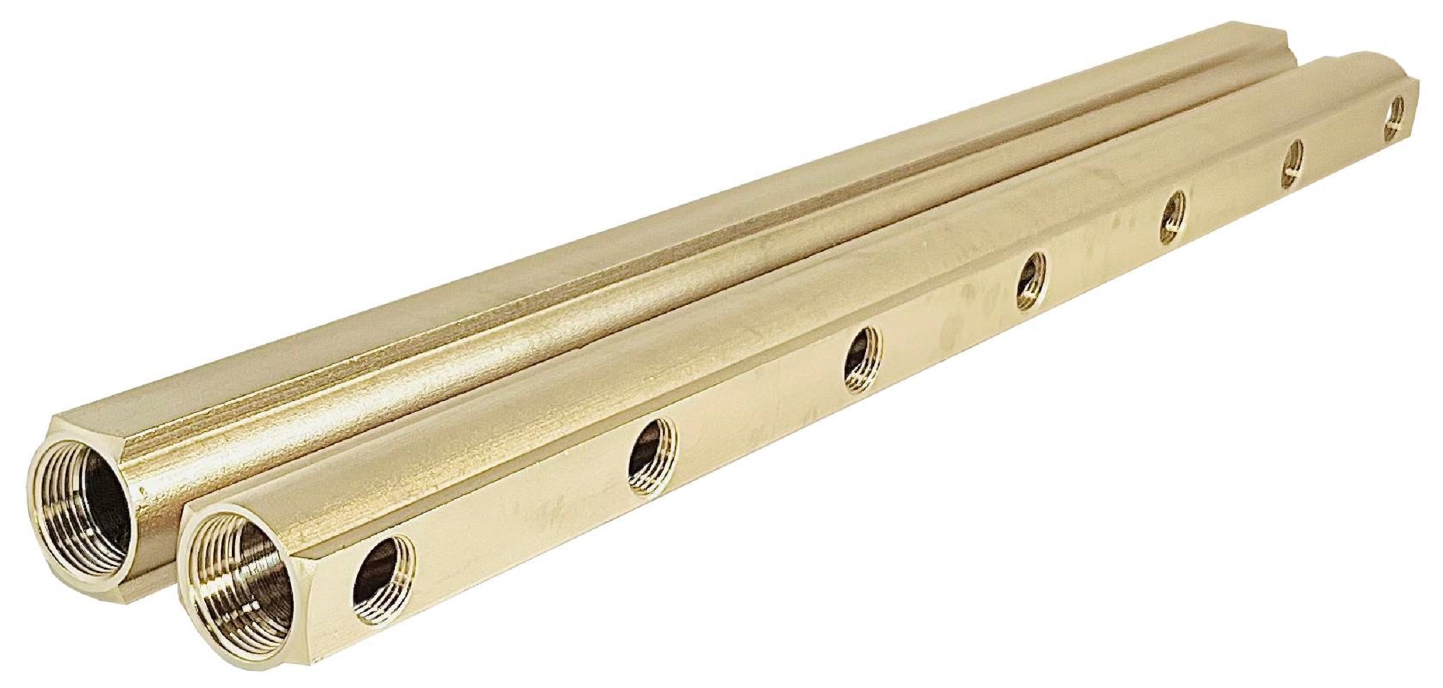 Изображение товара Коллектор распределительный Апогей 422054 7 выходов 1 x 1/2 дюйма латунь для отопления и водоснабже
