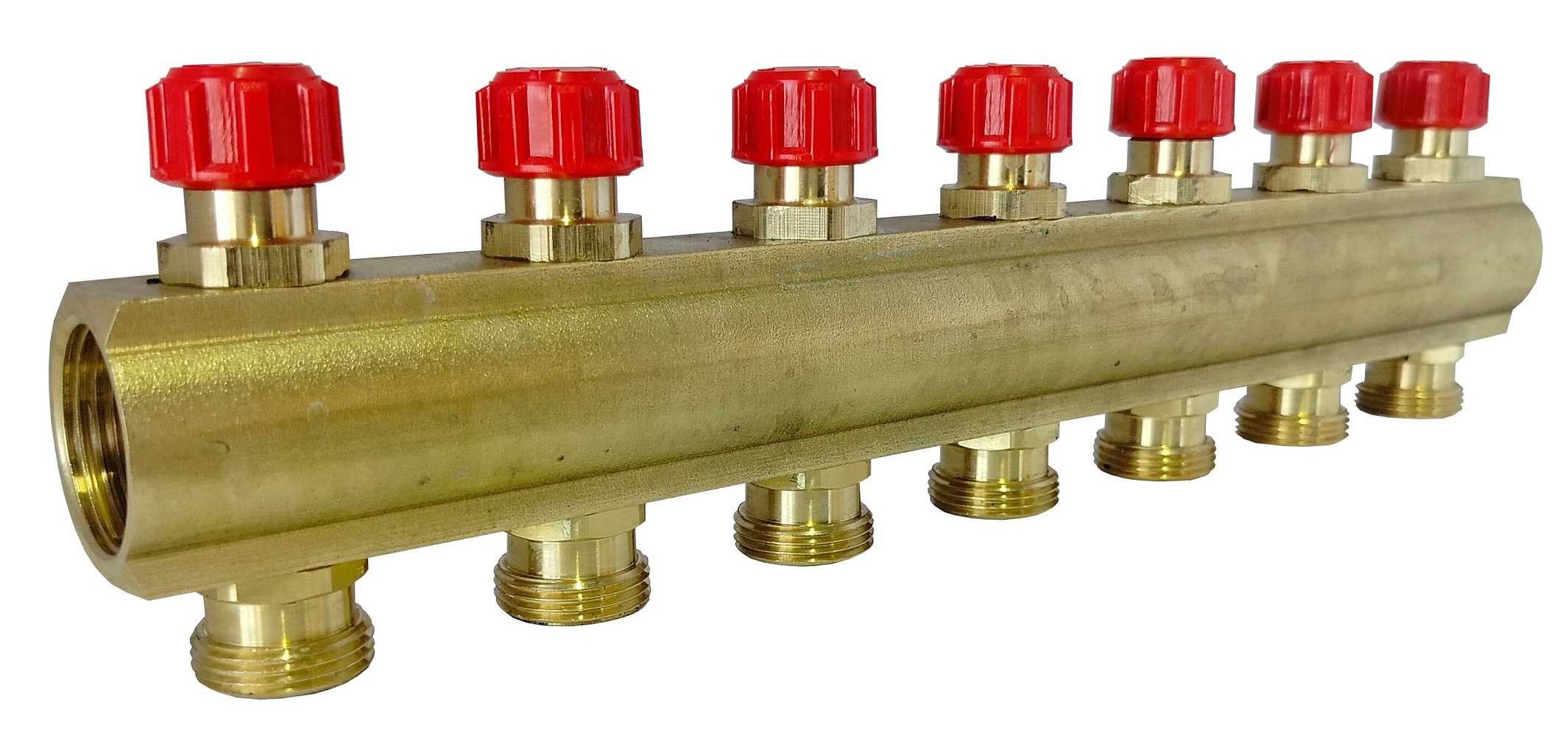 Изображение товара Коллектор распределительный Апогей 7 выходов латунь евроконус 410419