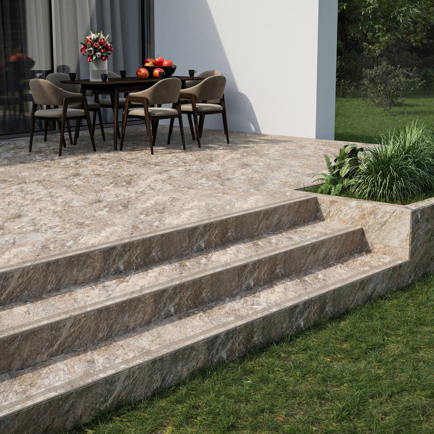 Изображение товара Плитка для ступеней Global Tile Thor_GT керамогранит 30x60 см темно-бежевый