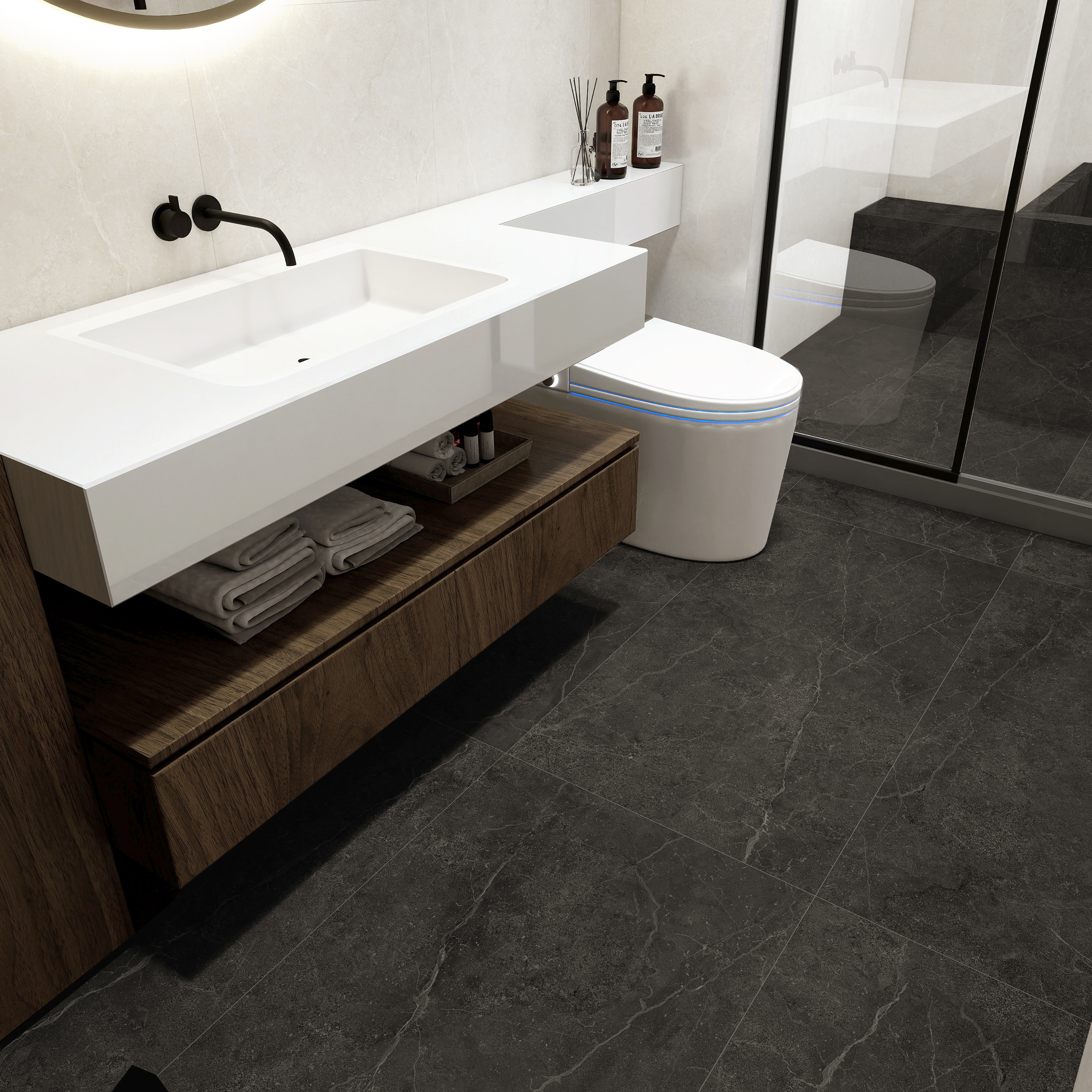 Изображение товара Керамогранит 60x120 см черный Ideal_GT устойчивый к морозам и износу