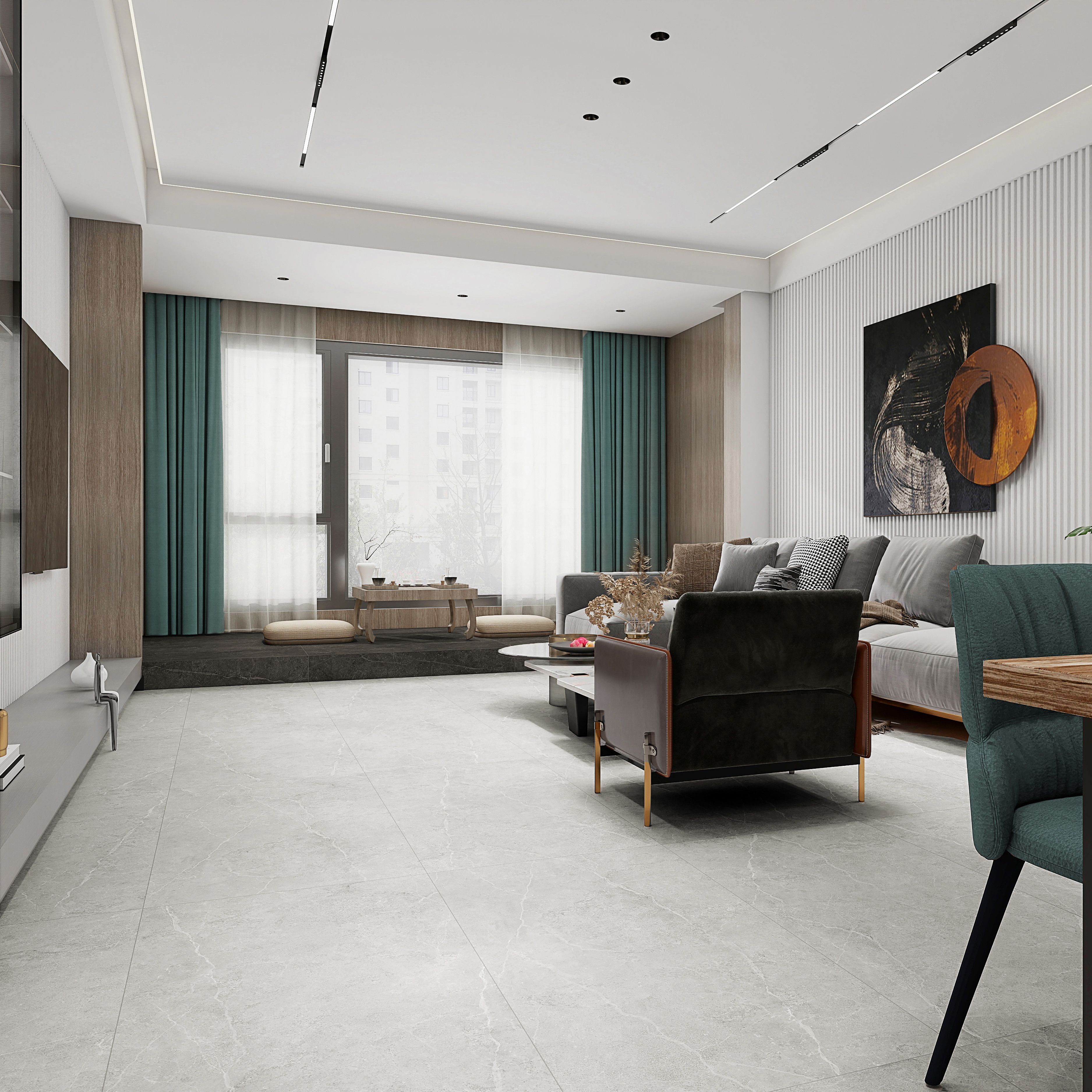 Изображение товара Керамогранит Ideal_GT светло-серый 60x120 см матовый для интерьера и фасада