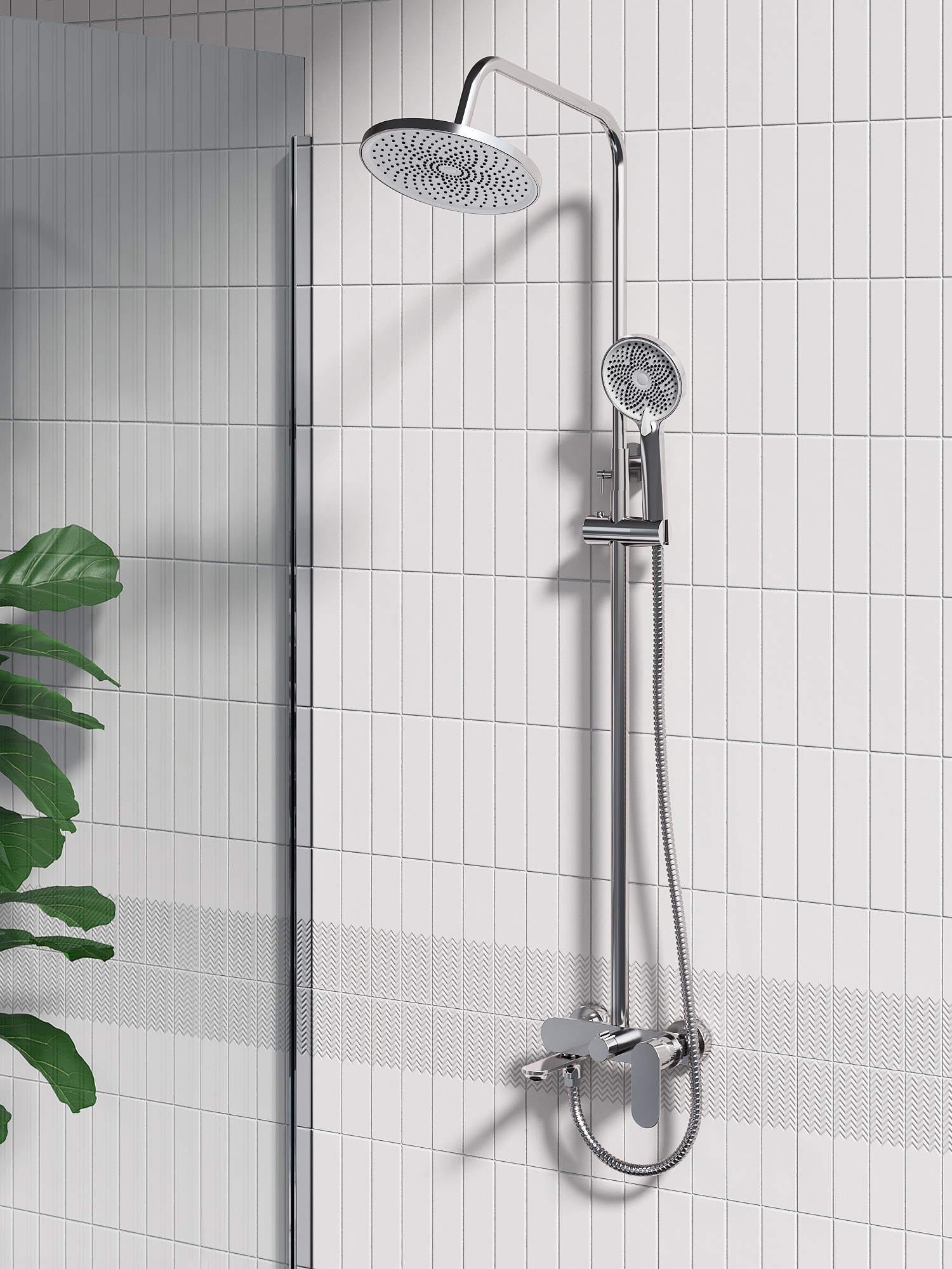 Изображение товара Душевая система Esko line EL_ST50 со смесителем цвет хром