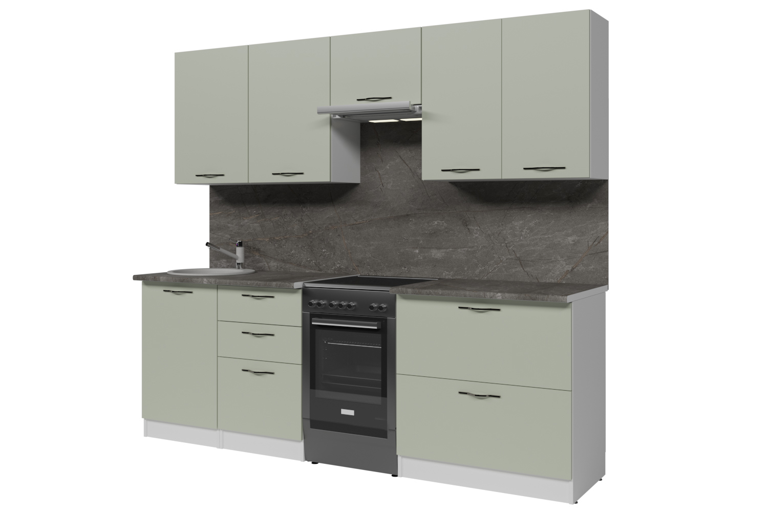 Изображение товара Кухонный гарнитур Мега Флора Gerda 230x217x60 см серо-зеленый ЛДСП