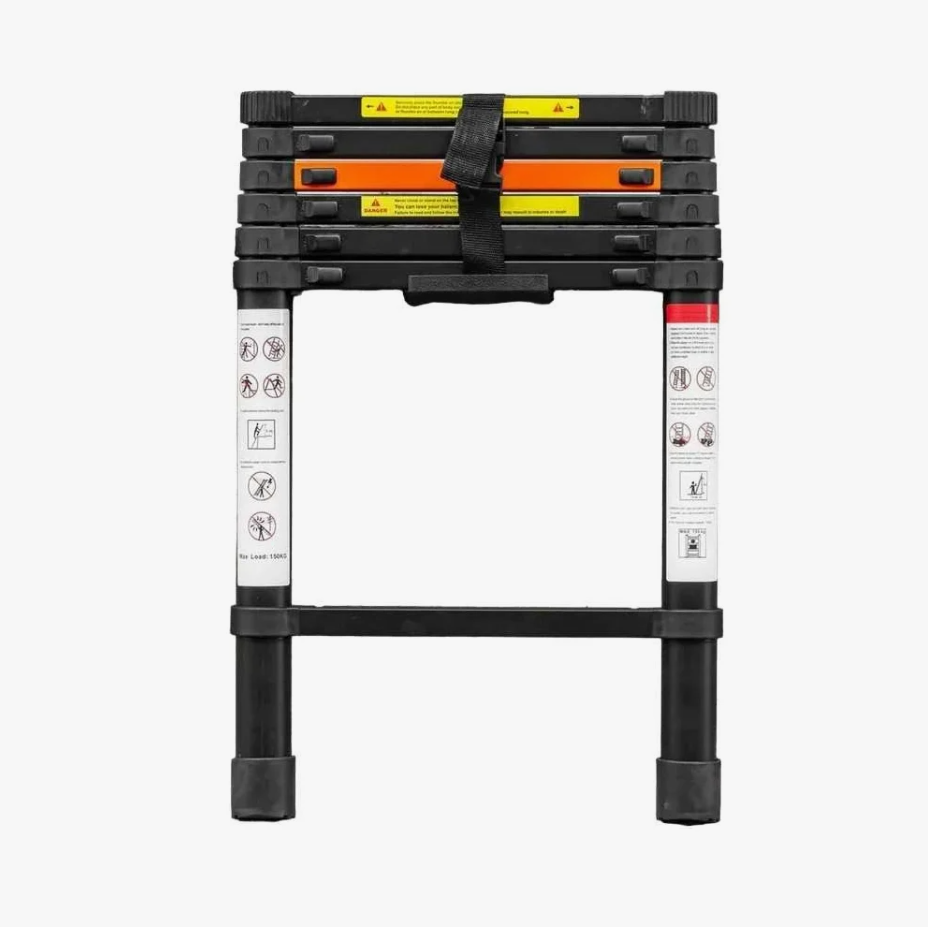 Изображение товара Лестница телескопическая ROCKFORCE RF-UP140 5 ступеней, алюминий, профессиональная