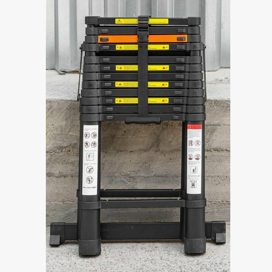 Изображение товара Лестница телескопическая ROCKFORCE RF-UP380 13 ступеней, из легкого алюминия