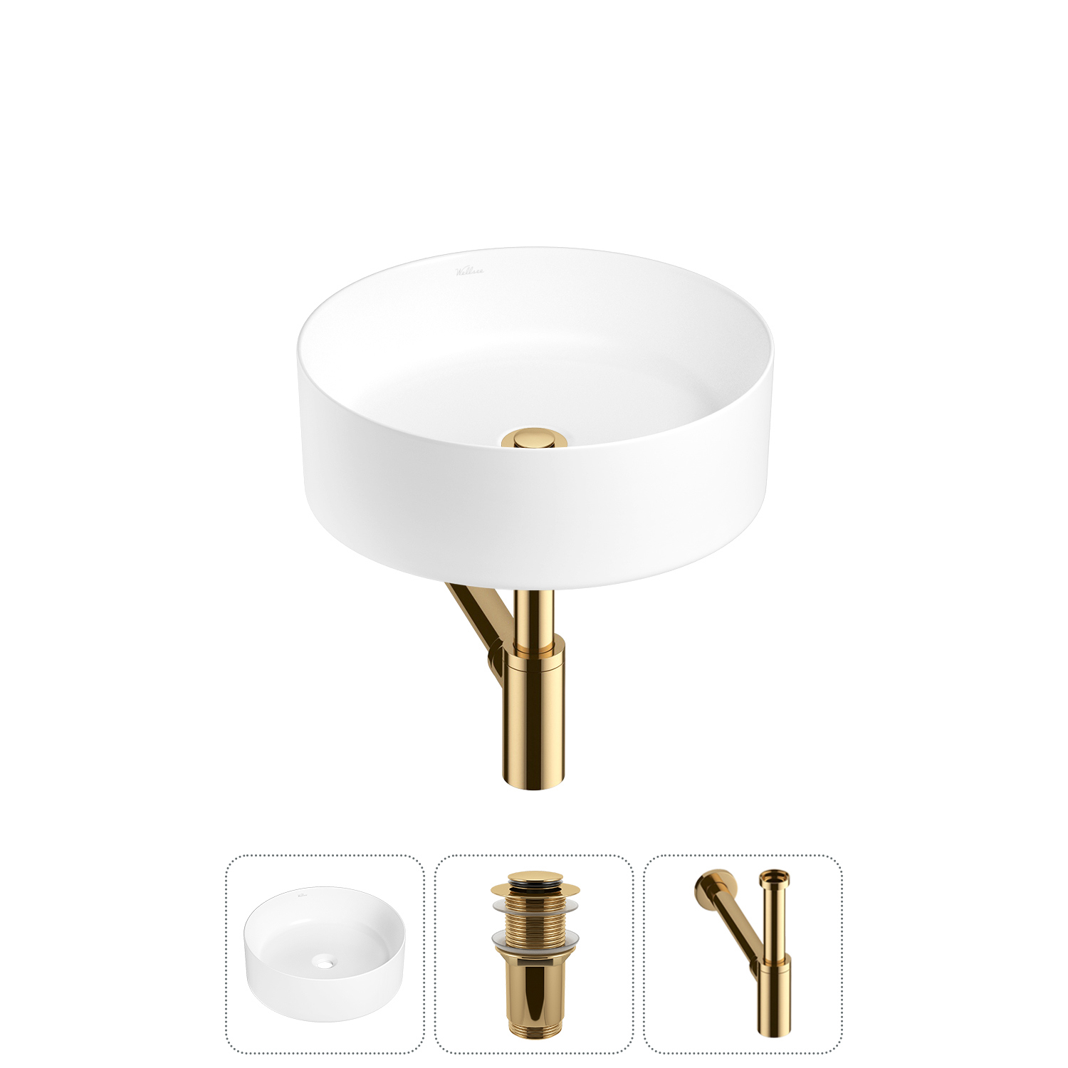 Изображение товара Раковина Wellsee belle spa 20212147R 38см цвет раковина 3 в 1: д/к, сифон