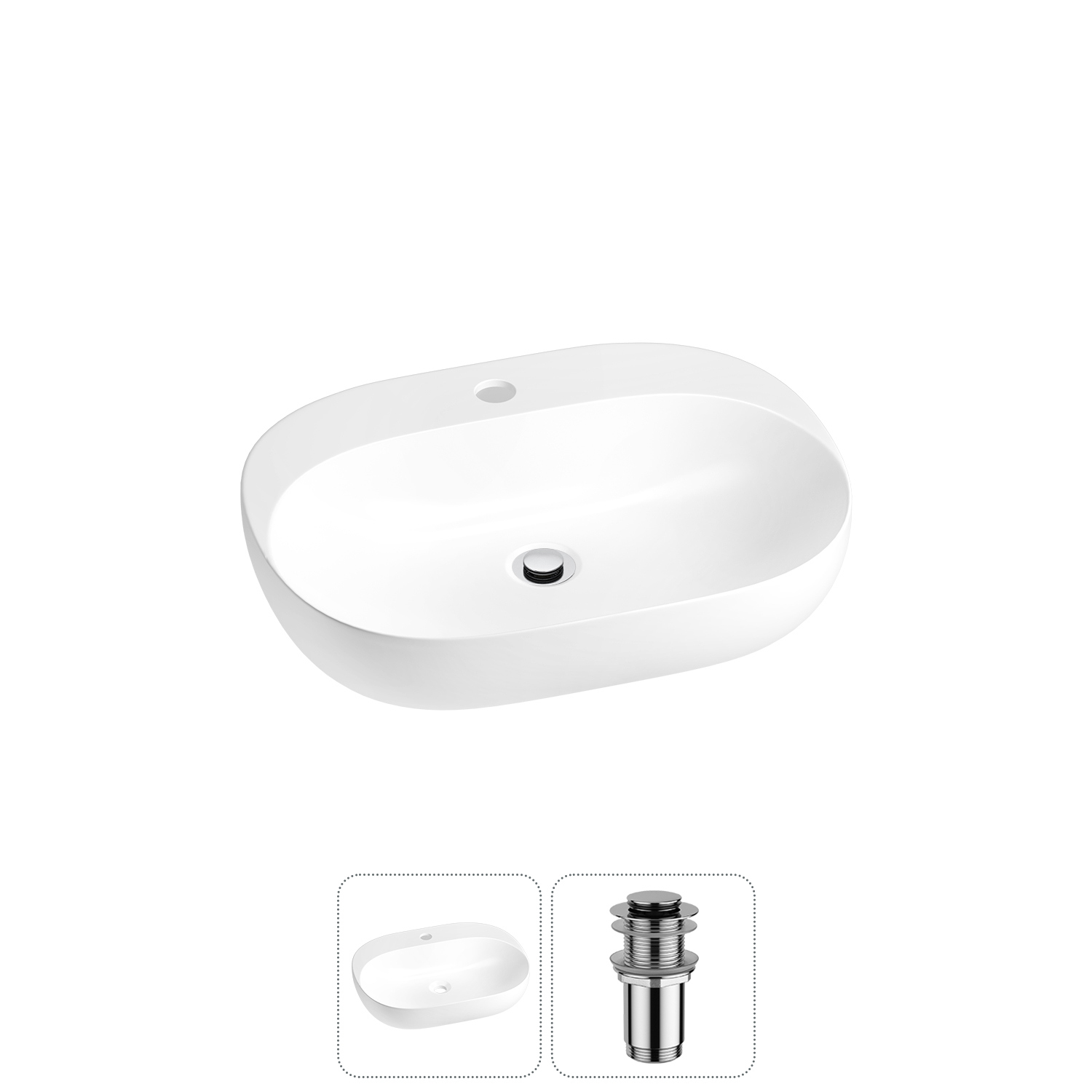 Изображение товара Раковина Wellsee Pro Line 20212421R дерево из RefCeram® белая 53 см