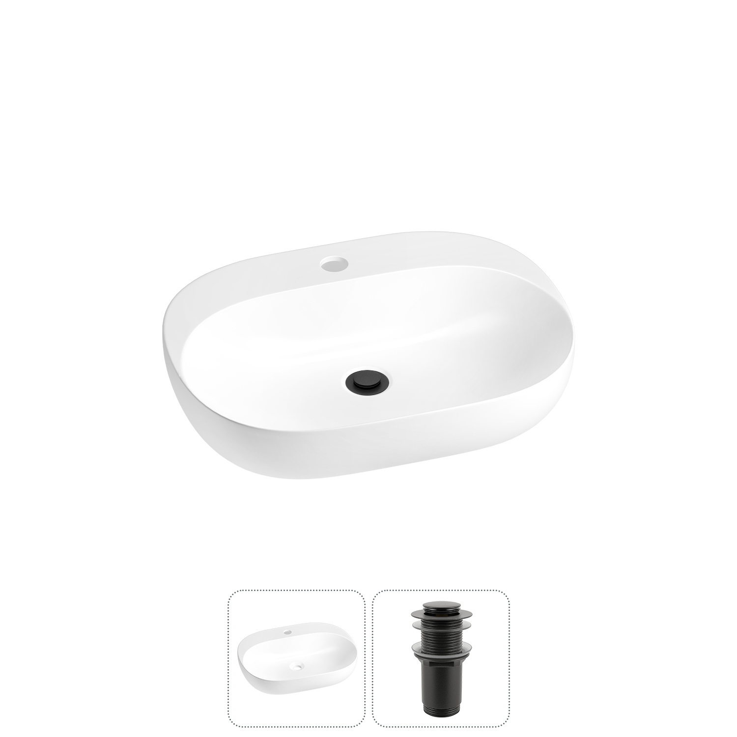 Изображение товара Раковина Wellsee pro line 20212422R прямоугольная с отверстием под смеситель белая