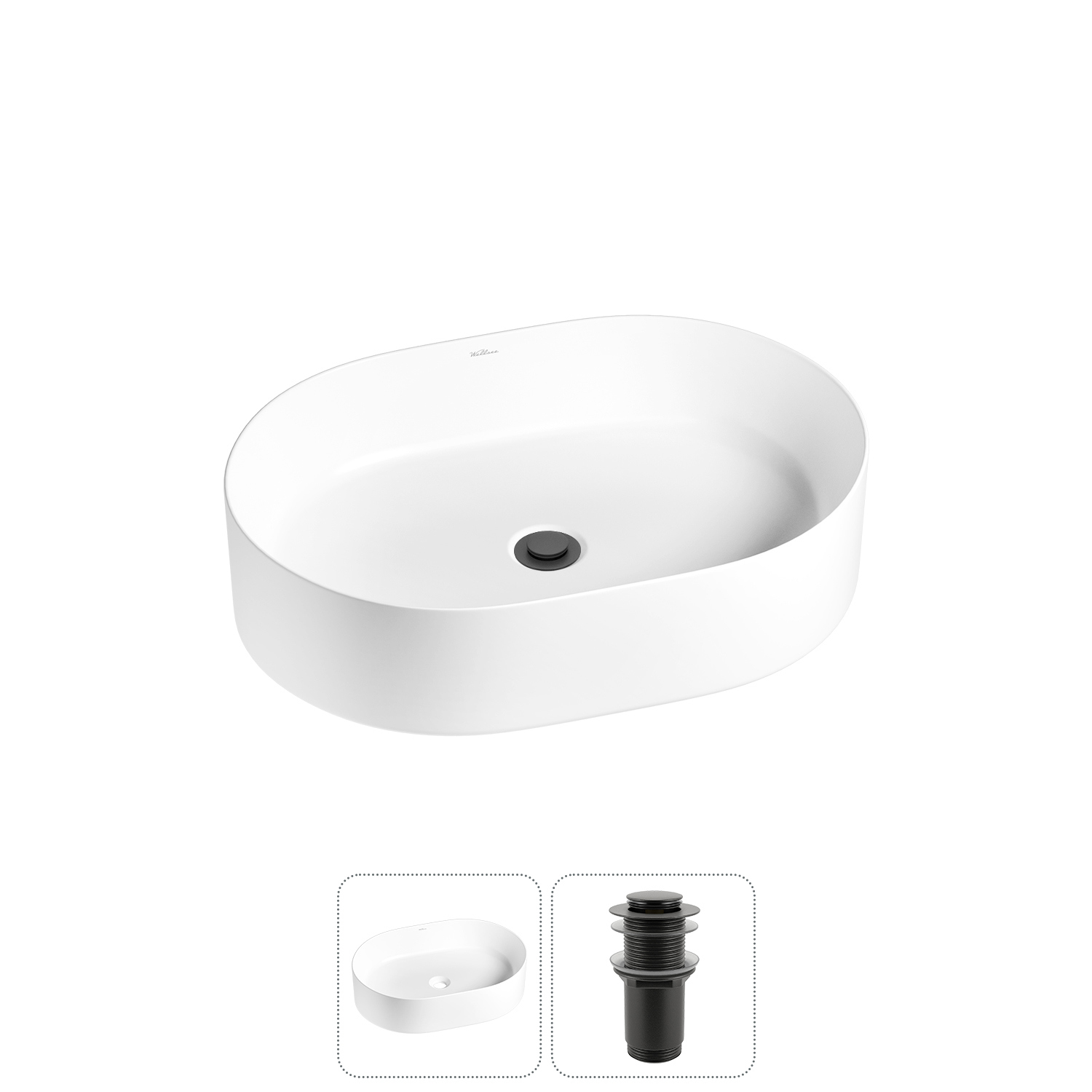 Изображение товара Раковина Wellsee belle spa 20212506R 50 см белая овальная с донным клапаном