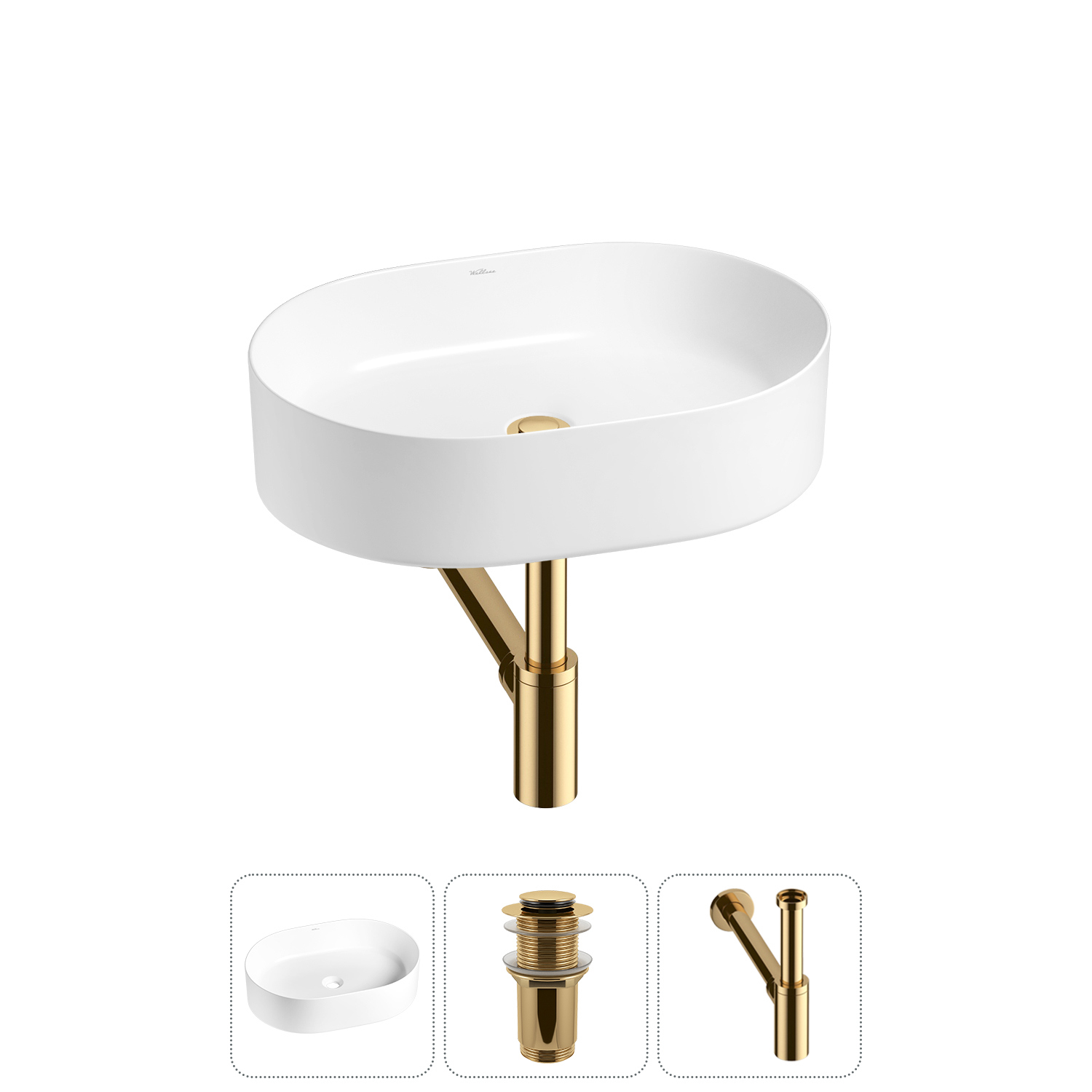 Изображение товара Раковина Wellsee belle spa 20212511R 50см цвет раковина 3 в 1: д/к, сифон