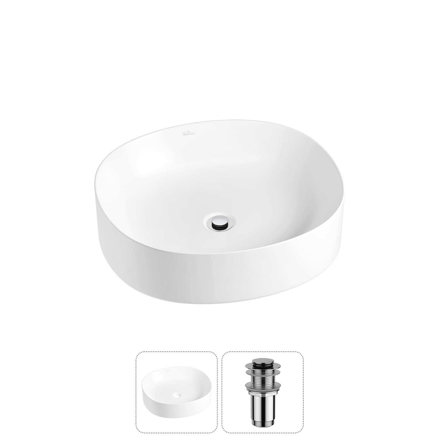 Изображение товара Раковина Wellsee Belle Spa 2.0 45 см белая глянцевая керамика