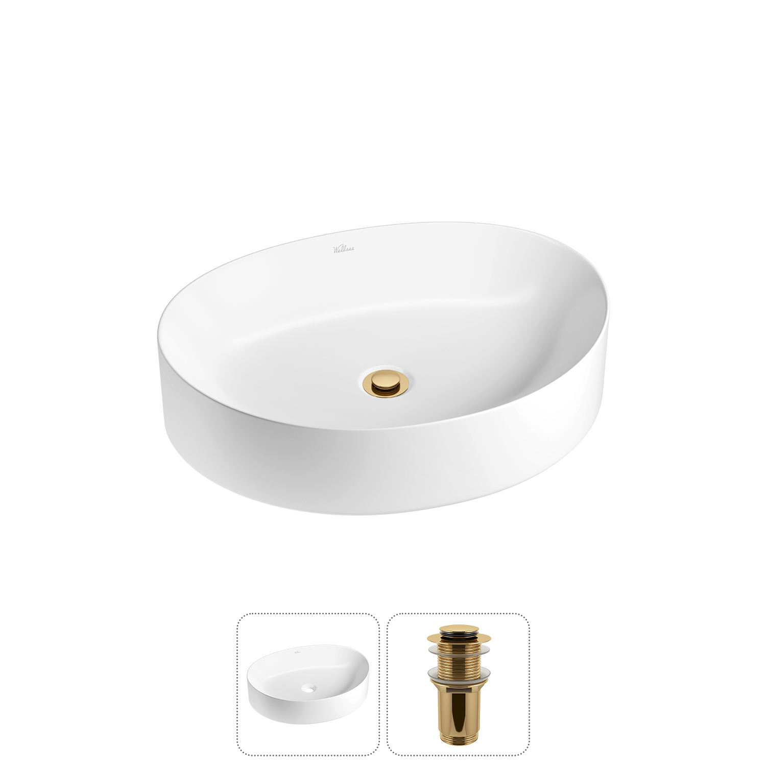 Изображение товара Раковина Wellsee Belle Spa 2.0 50см керамическая белая накладная дизайн