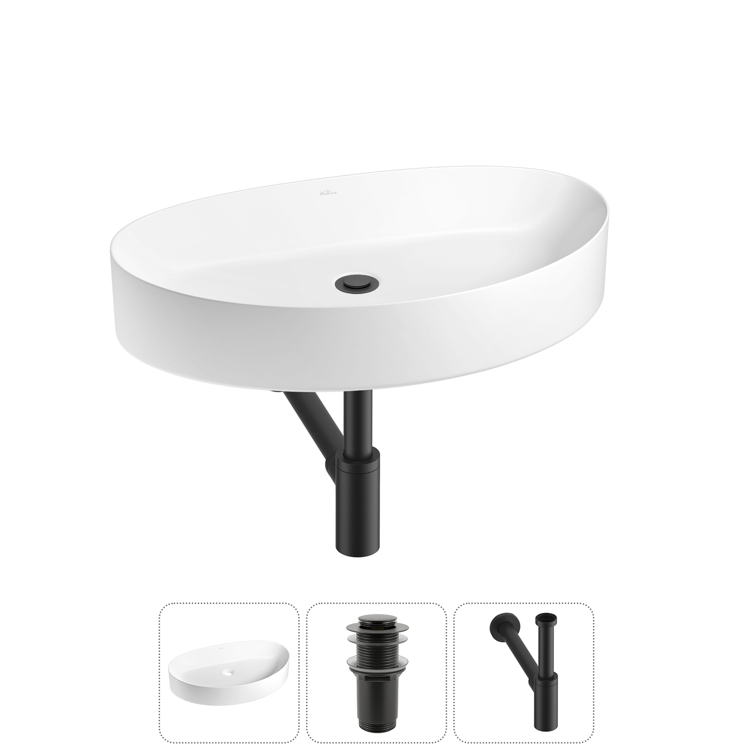 Изображение товара Раковина Wellsee belle spa 2.0 20212610R 65см цвет раковина 3 в 1: д/к, сифон