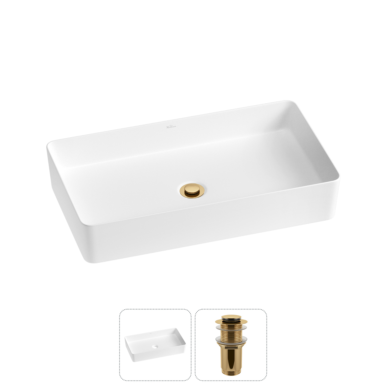 Изображение товара Раковина Wellsee Freedom 2.0 60х34 см керамическая накладная белая матовая