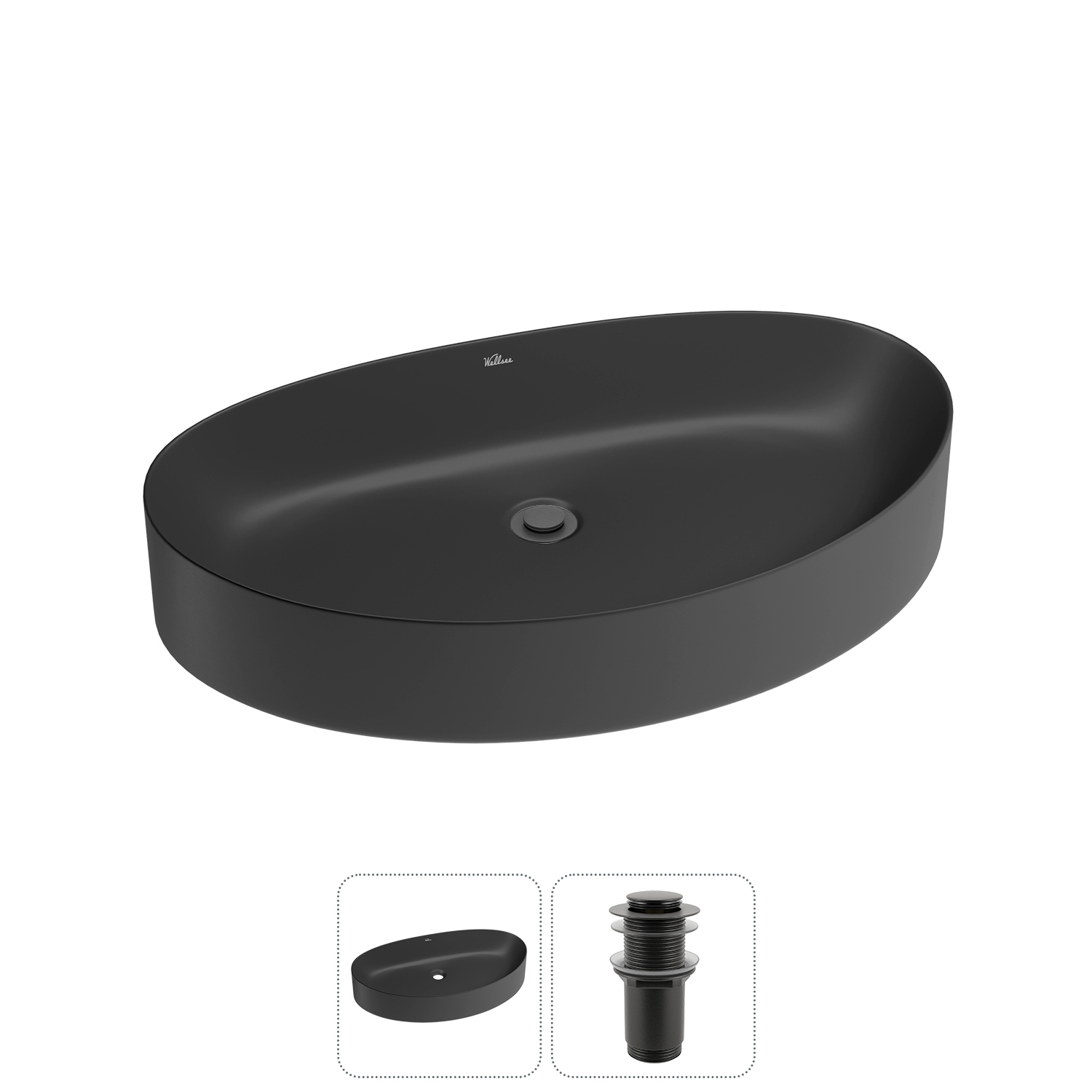 Изображение товара Раковина Wellsee Belle Spa 2.0 65 см черная матовая nakladnaya