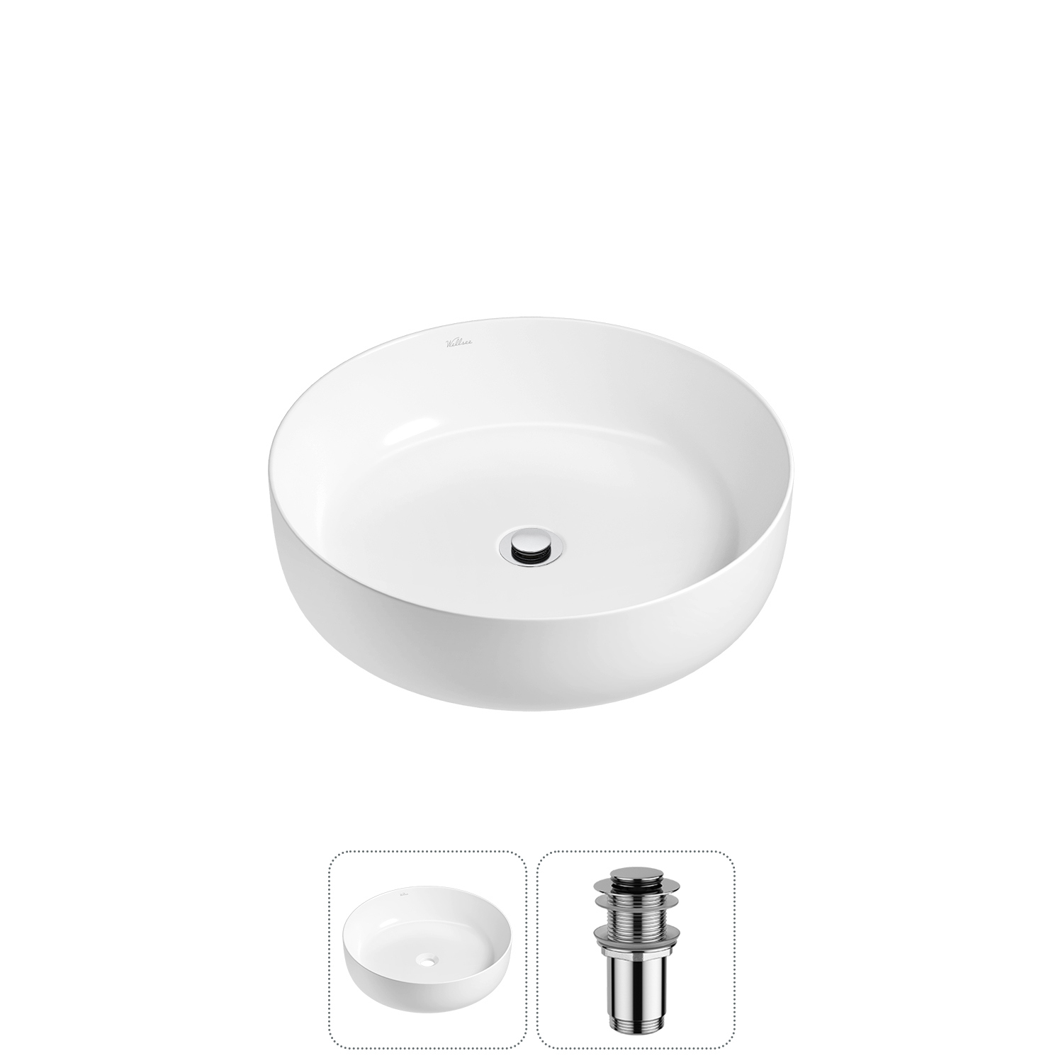 Изображение товара Раковина Wellsee belle spa 3.0 20212633R 45см цвет раковина 2 в 1: д/к