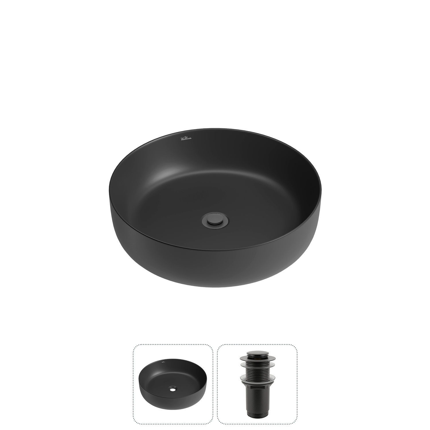 Изображение товара Раковина для ванной Wellsee Belle Spa 3.0 45 см черная матовая, накладной монтаж