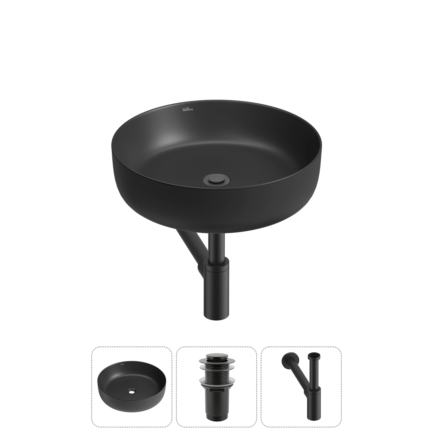 Изображение товара Раковина Wellsee Belle Spa 3.0 45 см керамическая матовая черная