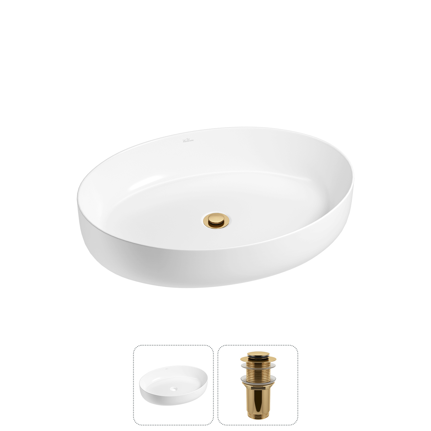 Изображение товара Раковина Wellsee belle spa 3.0 55 см овальная с донным клапаном