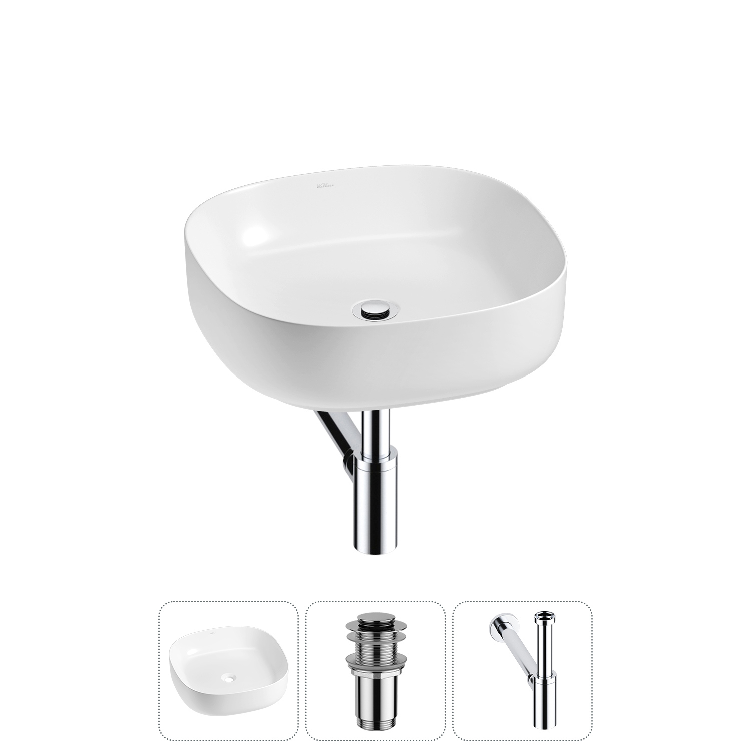 Изображение товара Раковина Wellsee belle spa 3.0 20212693R 45см цвет раковина 3 в 1: д/к, сифон
