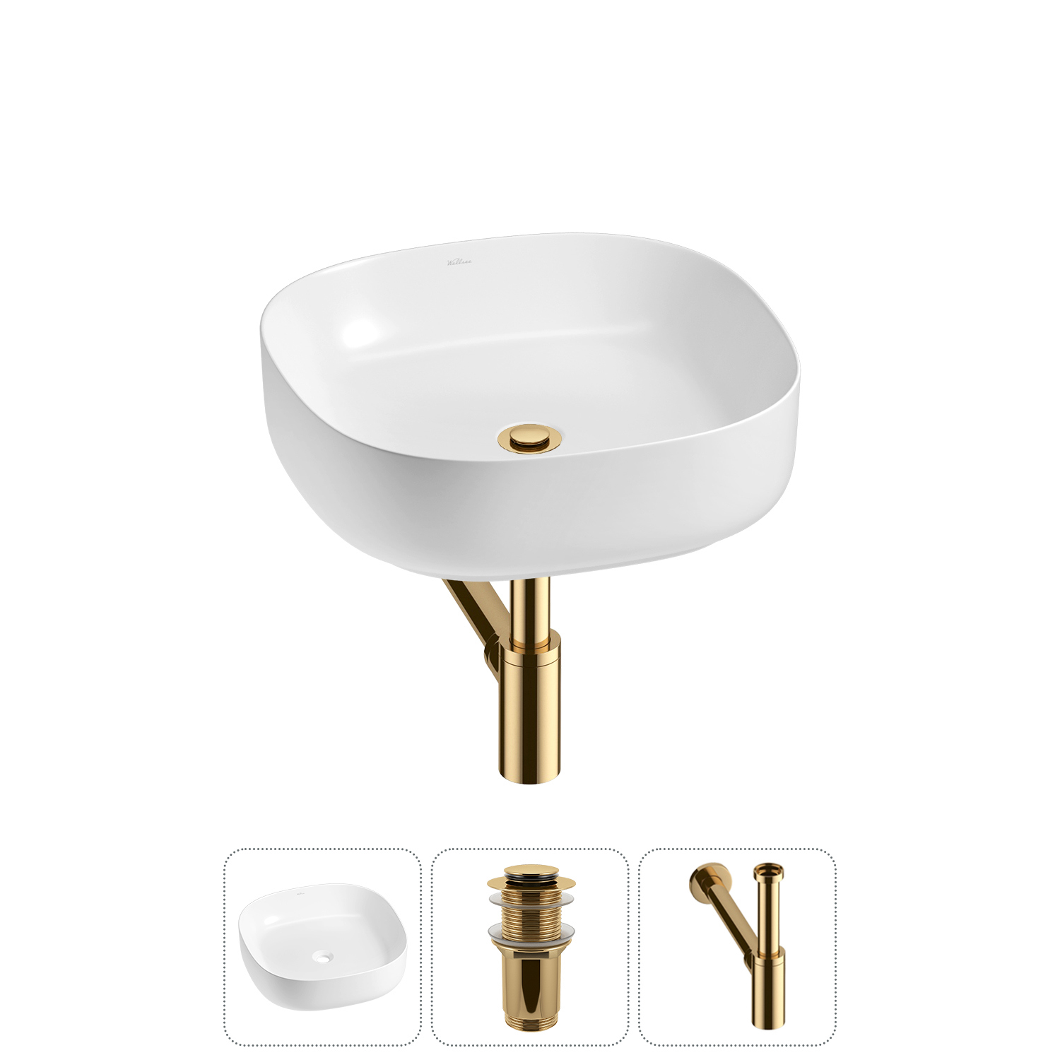 Изображение товара Раковина Wellsee belle spa 3.0 20212695R 45см цвет раковина 3 в 1: д/к, сифон
