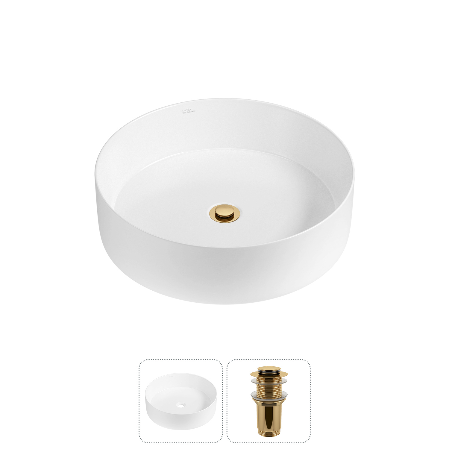 Изображение товара Раковина Wellsee coax 20213865R 30см белая глянцевая для ванной комнаты