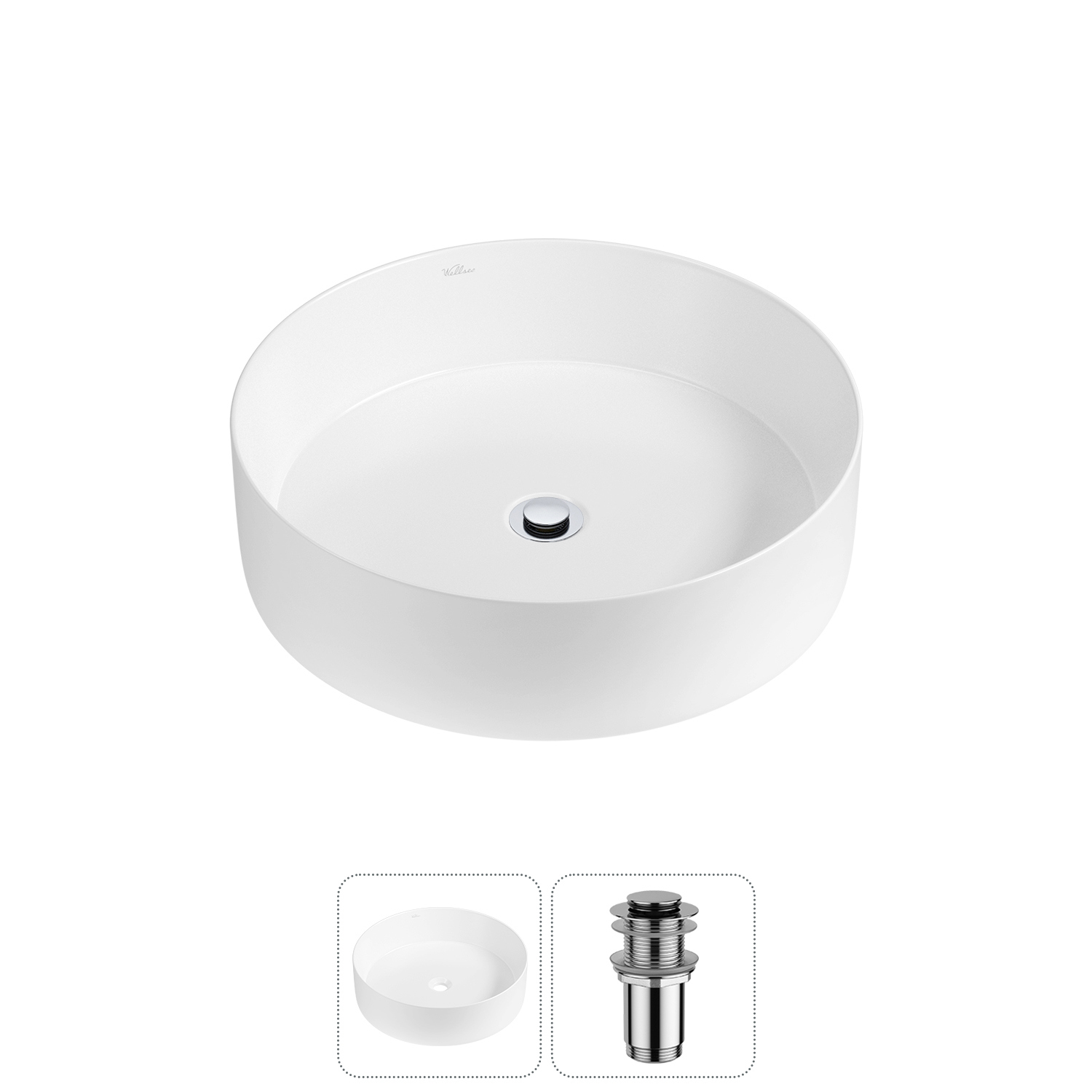 Изображение товара Раковина Wellsee coax 20213879R 36см цвет белый 2 в 1