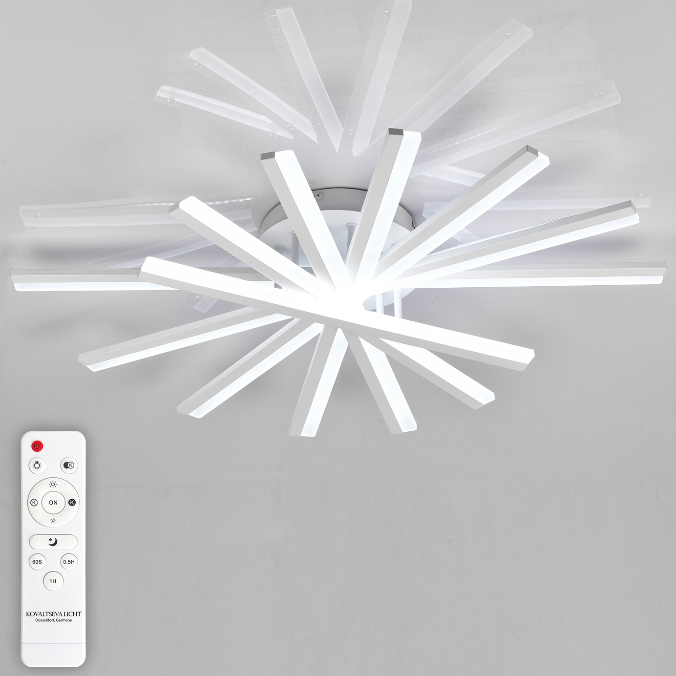 Изображение товара Люстра потолочная светодиодная Natali Kovaltseva Modern с пультом 32 м² белая