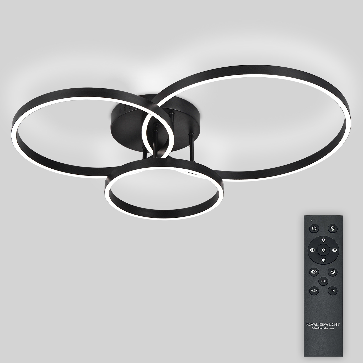 Изображение товара Люстра потолочная светодиодная Natali Kovaltseva Modern ii с пультом управление 22 м² черная