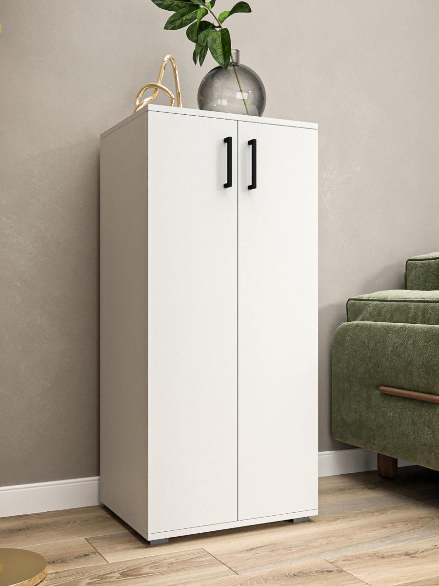 Изображение товара Шкаф распашной Loft 52 Манчестер 50x110x40 см белый из ЛДСП для спальни и гостиной