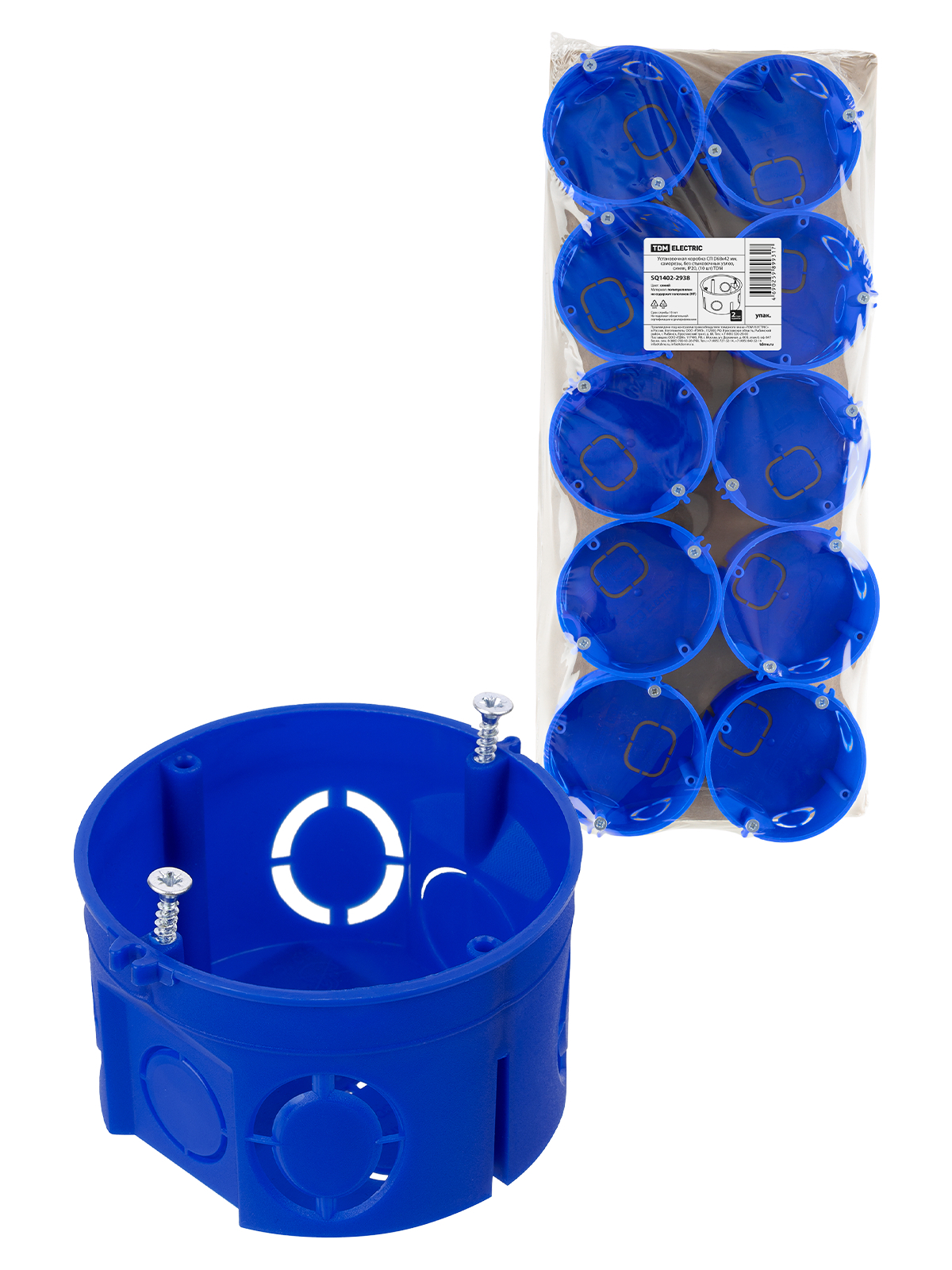 Изображение товара Подрозетник Tdm electric 68x68x42 мм IP20 цвет синий SQ1402-2938