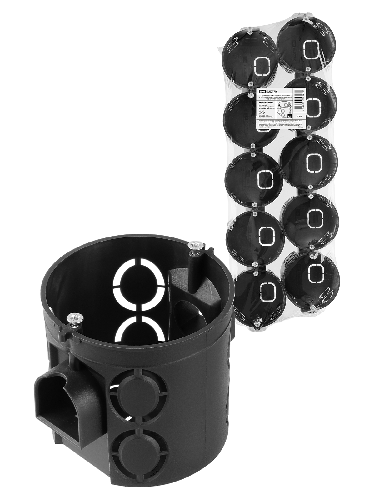 Изображение товара Подрозетник Tdm electric 68x68x62 мм IP20 цвет черный SQ1402-2905