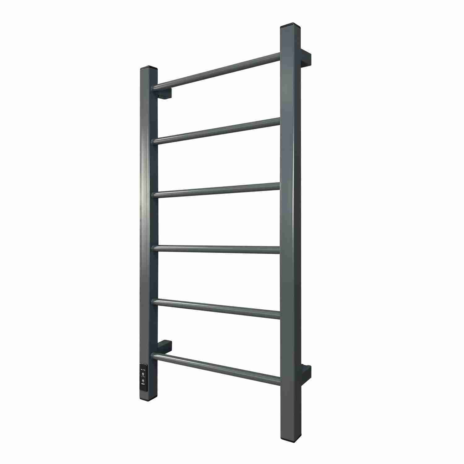 Изображение товара Полотенцесушитель электрический Рэмо ЭПС 400x800НС Н6Э 400x800 мм 100 Вт с терморегулятором лесенка цвет графит матовый